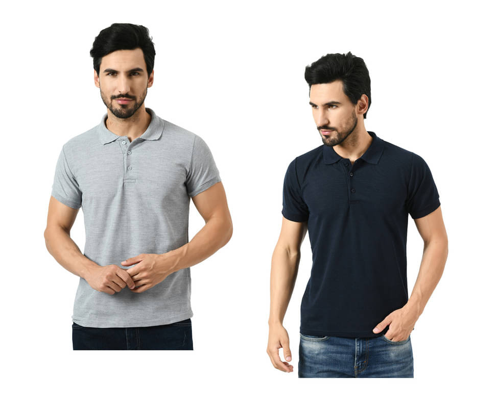 IndiWeaves Men Polyester Regular Fit Solid T-Shirt ( Multicolor ) IndiWeaves Men Polyester Regular Fit Solid T-Shirt ( Multicolor )