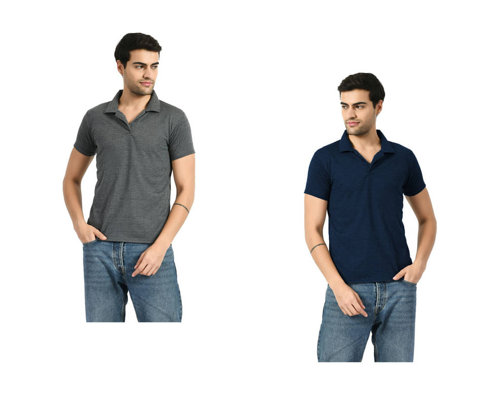 IndiWeaves Men Polyester Regular Fit Solid T-Shirt ( Multicolor ) IndiWeaves Men Polyester Regular Fit Solid T-Shirt ( Multicolor )