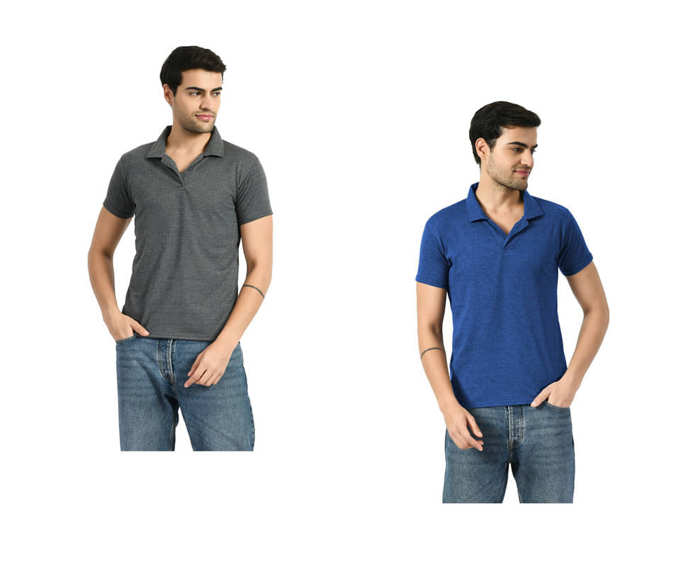 IndiWeaves Men Polyester Regular Fit Solid T-Shirt ( Multicolor ) IndiWeaves Men Polyester Regular Fit Solid T-Shirt ( Multicolor )