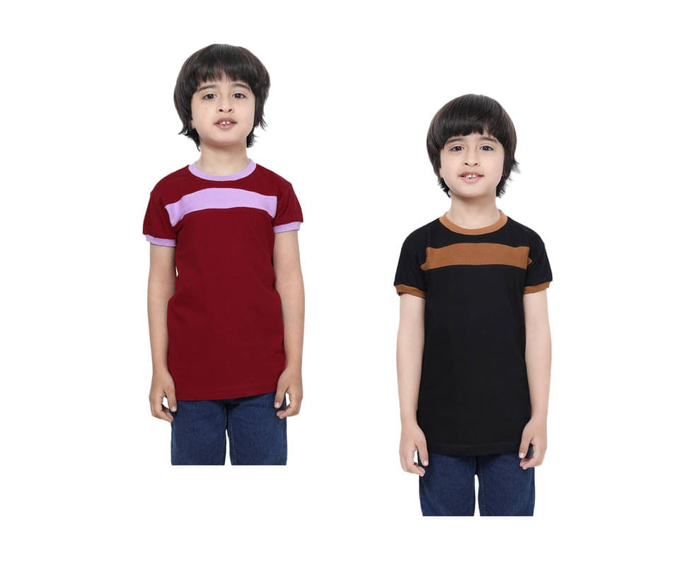     			IndiWeaves Pack of 2 Boys Cotton T-Shirt ( Multicolor )