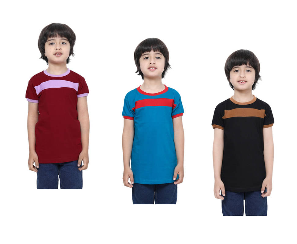     			IndiWeaves Pack of 1 Boys Cotton T-Shirt ( Multicolor )