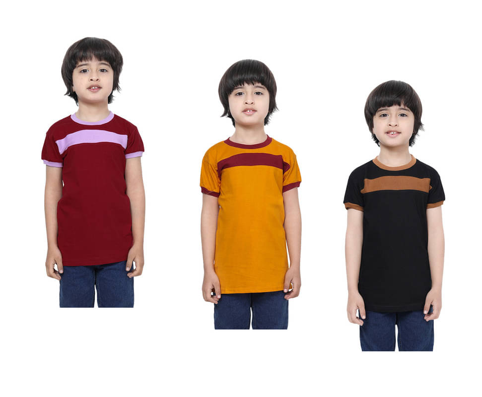     			IndiWeaves Pack of 4 Boys Cotton T-Shirt ( Multicolor )