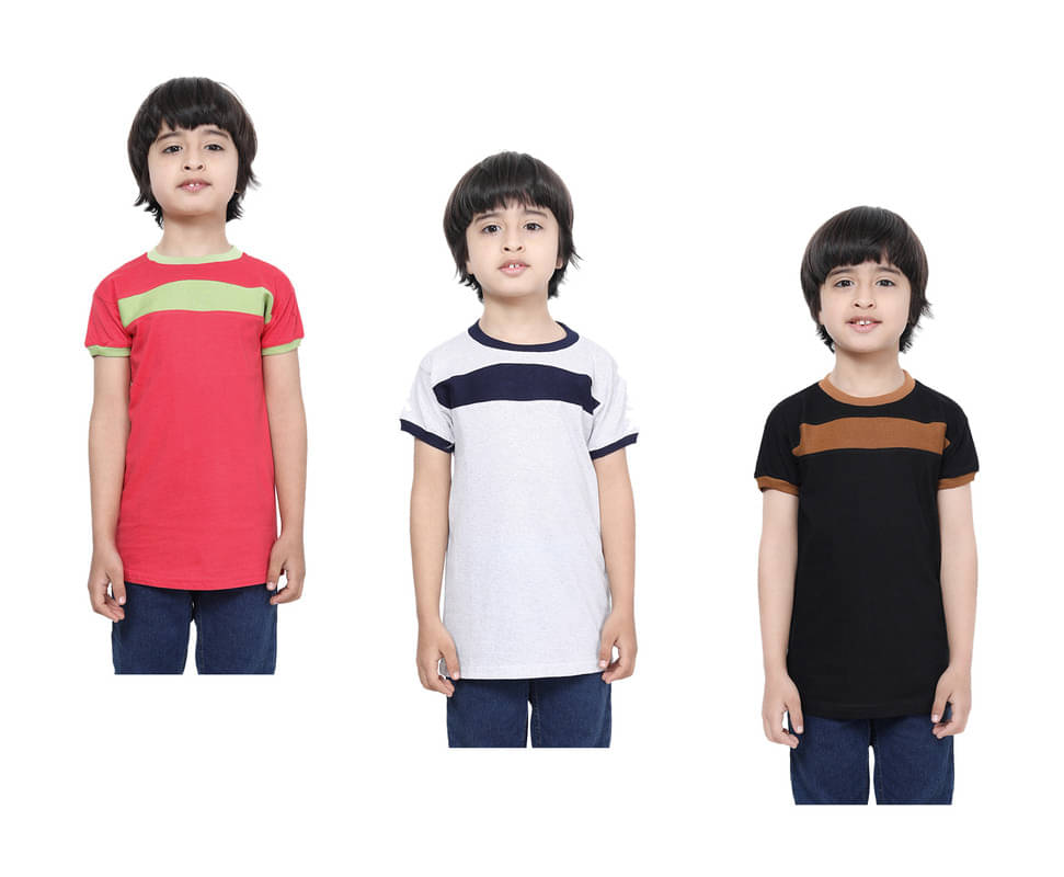     			IndiWeaves Pack of 1 Boys Cotton T-Shirt ( Multicolor )
