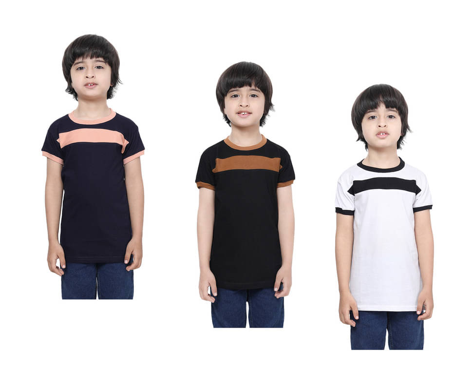    			IndiWeaves Pack of 2 Boys Cotton T-Shirt ( Multicolor )