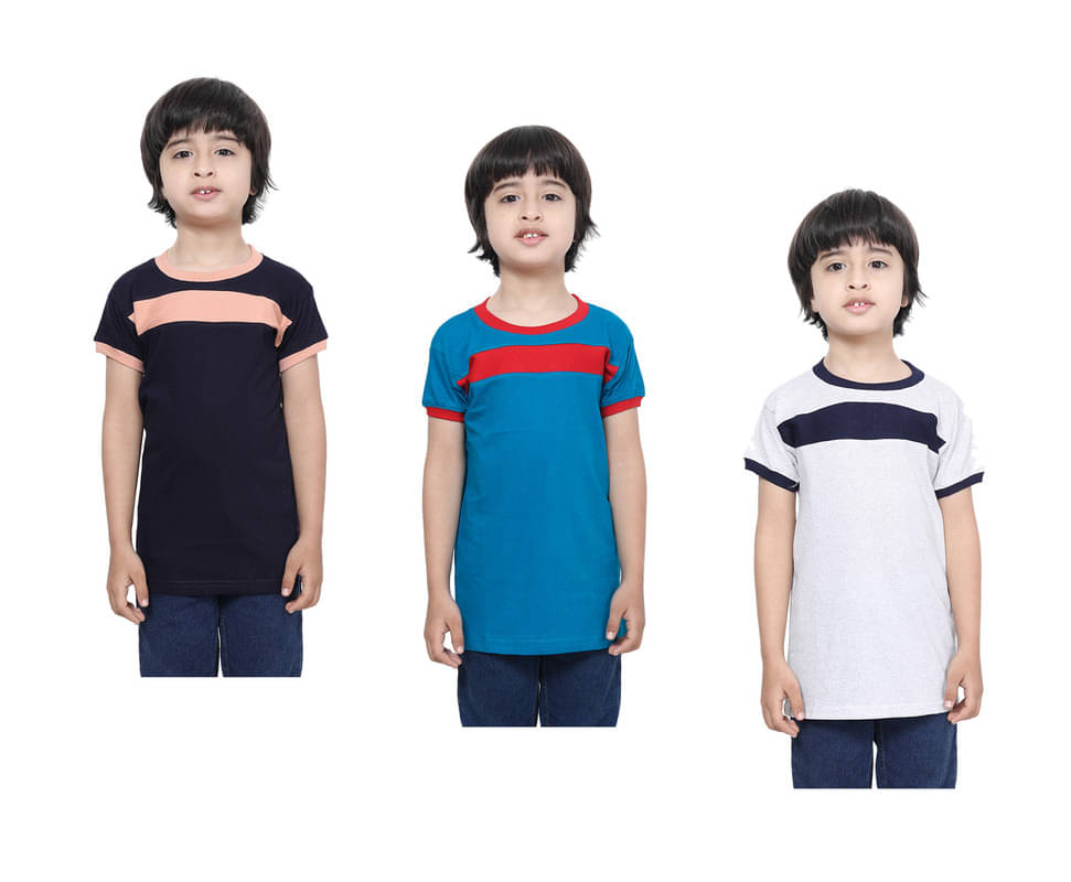     			IndiWeaves Pack of 1 Boys Cotton T-Shirt ( Multicolor )