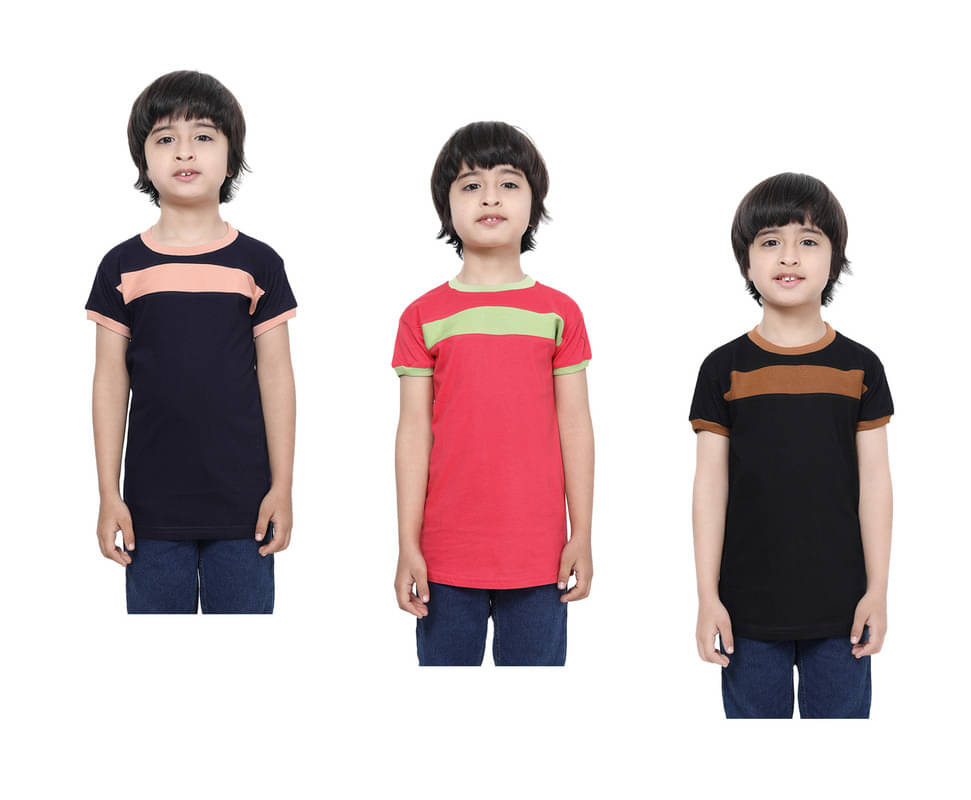     			IndiWeaves Pack of 1 Boys Cotton T-Shirt ( Multicolor )