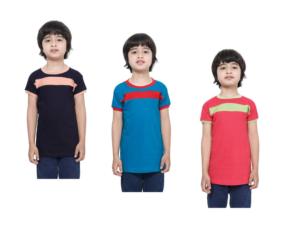     			IndiWeaves Pack of 2 Boys Cotton T-Shirt ( Multicolor )