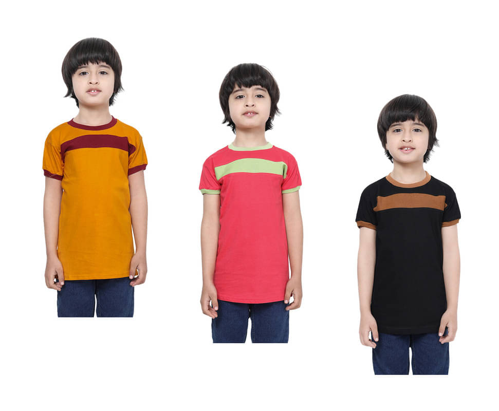     			IndiWeaves Pack of 1 Boys Cotton T-Shirt ( Multicolor )