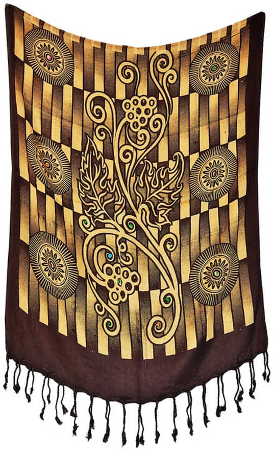     			Pink Lime Stole Black Satin Women's Scarf ( Pack of 1 )