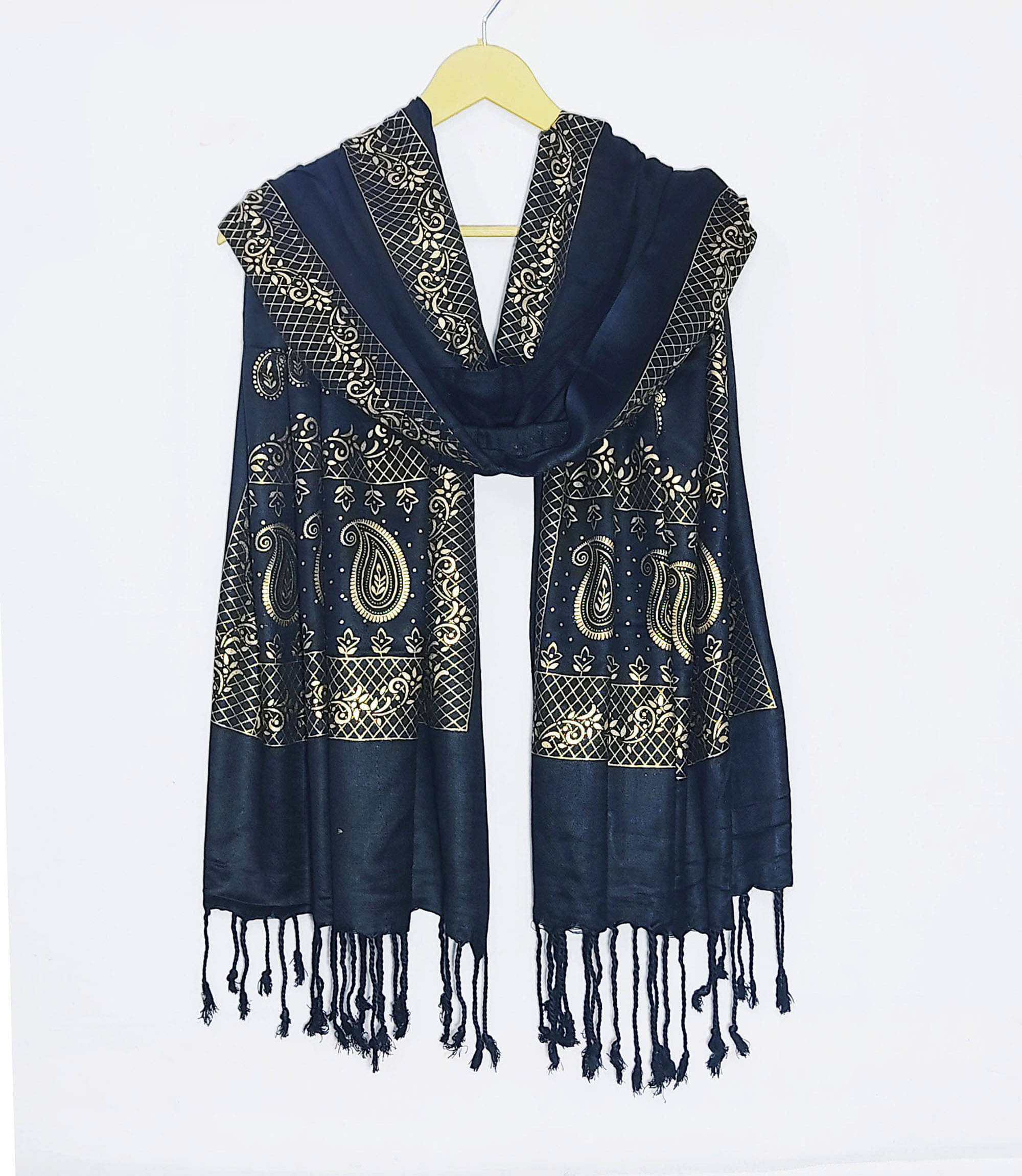     			Pink Lime Stole Black Satin Women's Scarf ( Pack of 1 )