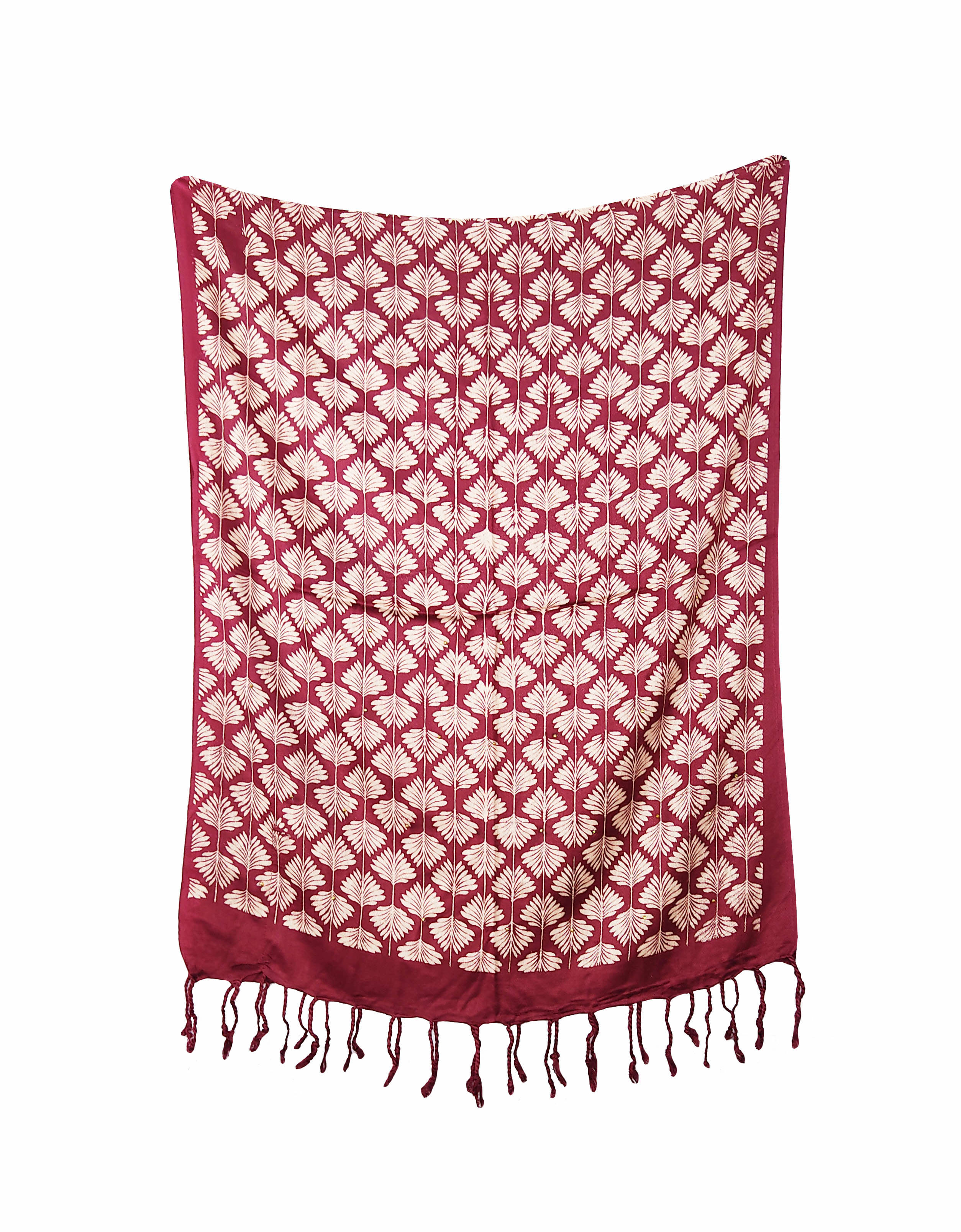     			Pink Lime Stole Maroon Satin Women's Scarf ( Pack of 1 )