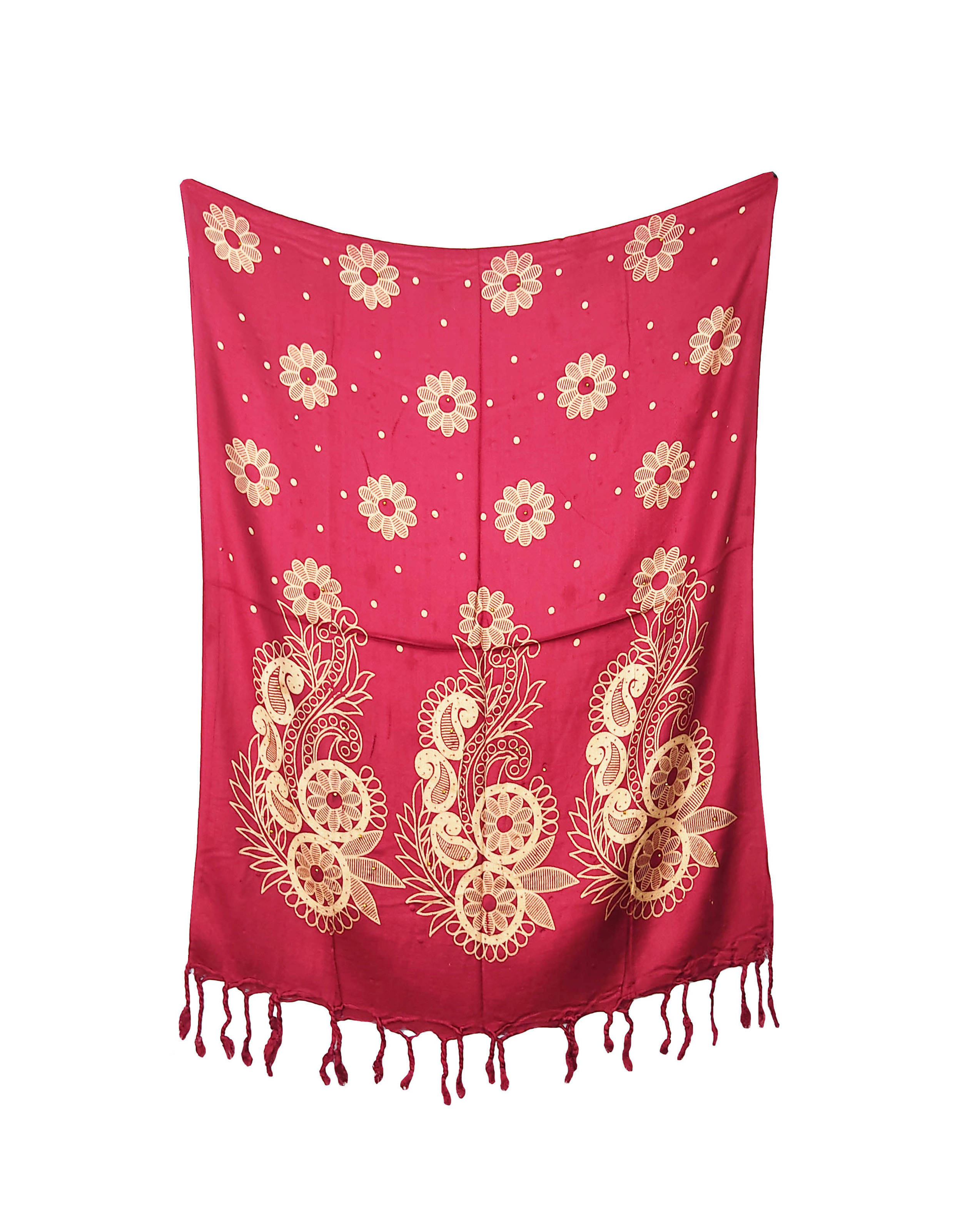 Pink Lime Stole Maroon Satin Women's Scarf ( Pack of 1 ) Pink Lime Stole Maroon Satin Women's Scarf ( Pack of 1 )
