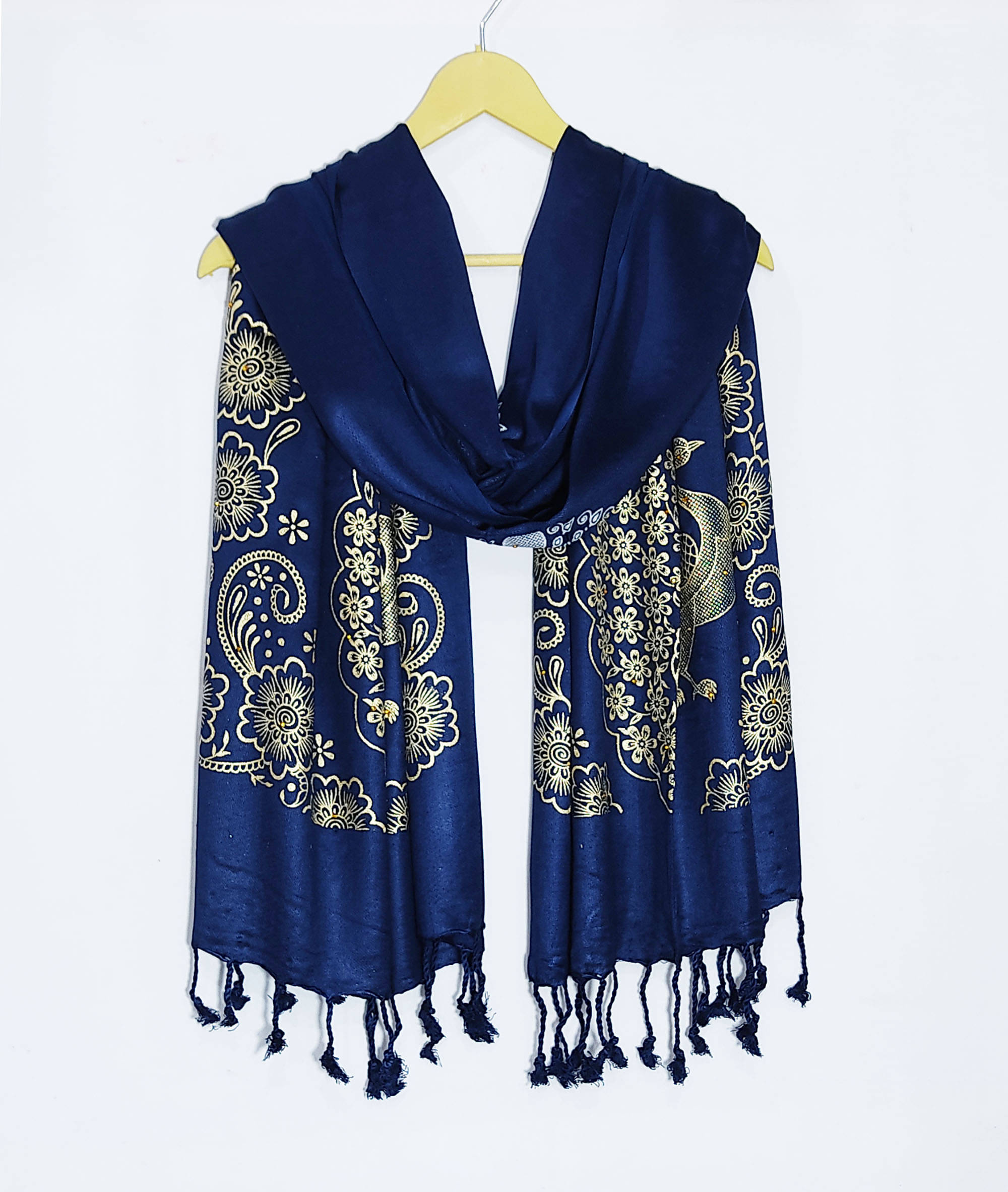 Pink Lime Stole Navy Satin Women's Scarf ( Pack of 1 ) Pink Lime Stole Navy Satin Women's Scarf ( Pack of 1 )