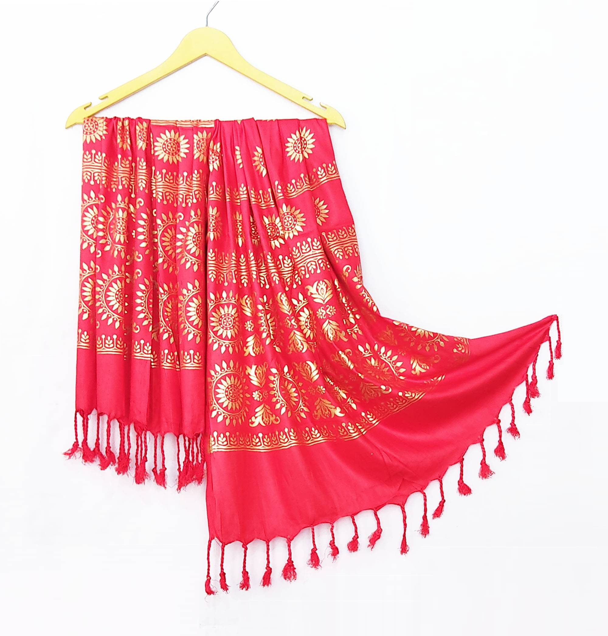     			Pink Lime Stole Red Rayon Women's Scarf ( Pack of 1 )