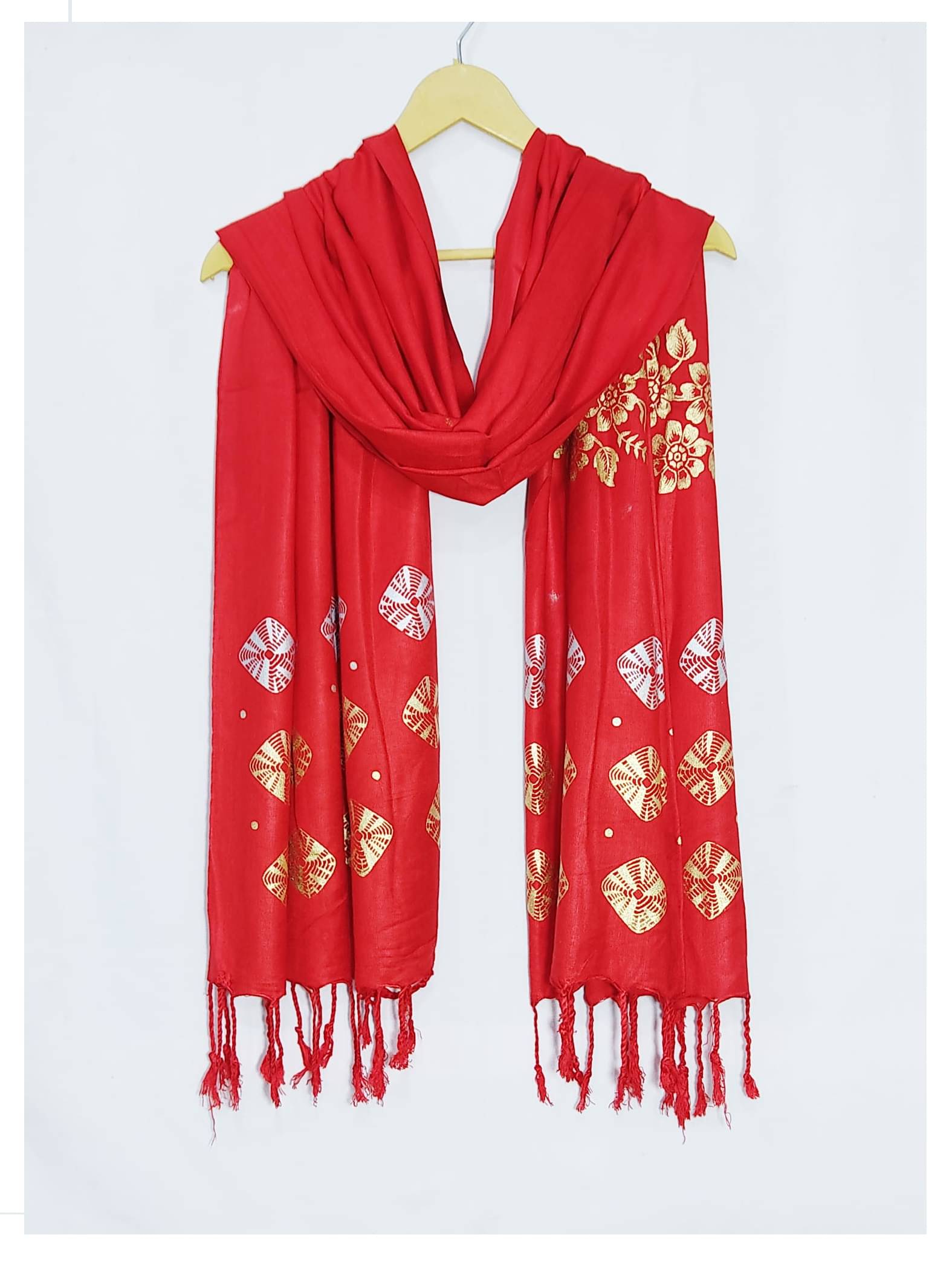     			Pink Lime Stole Red Rayon Women's Scarf ( Pack of 1 )
