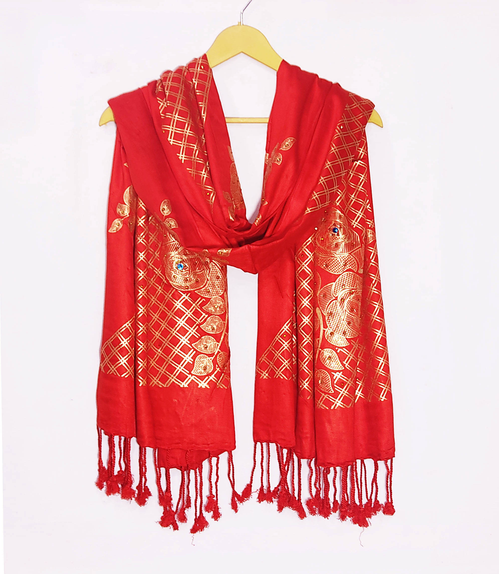     			Pink Lime Stole Red Satin Women's Scarf ( Pack of 1 )
