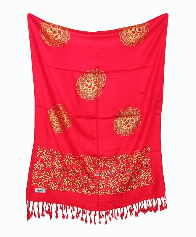     			Pink Lime Stole Red Satin Women's Scarf ( Pack of 1 )