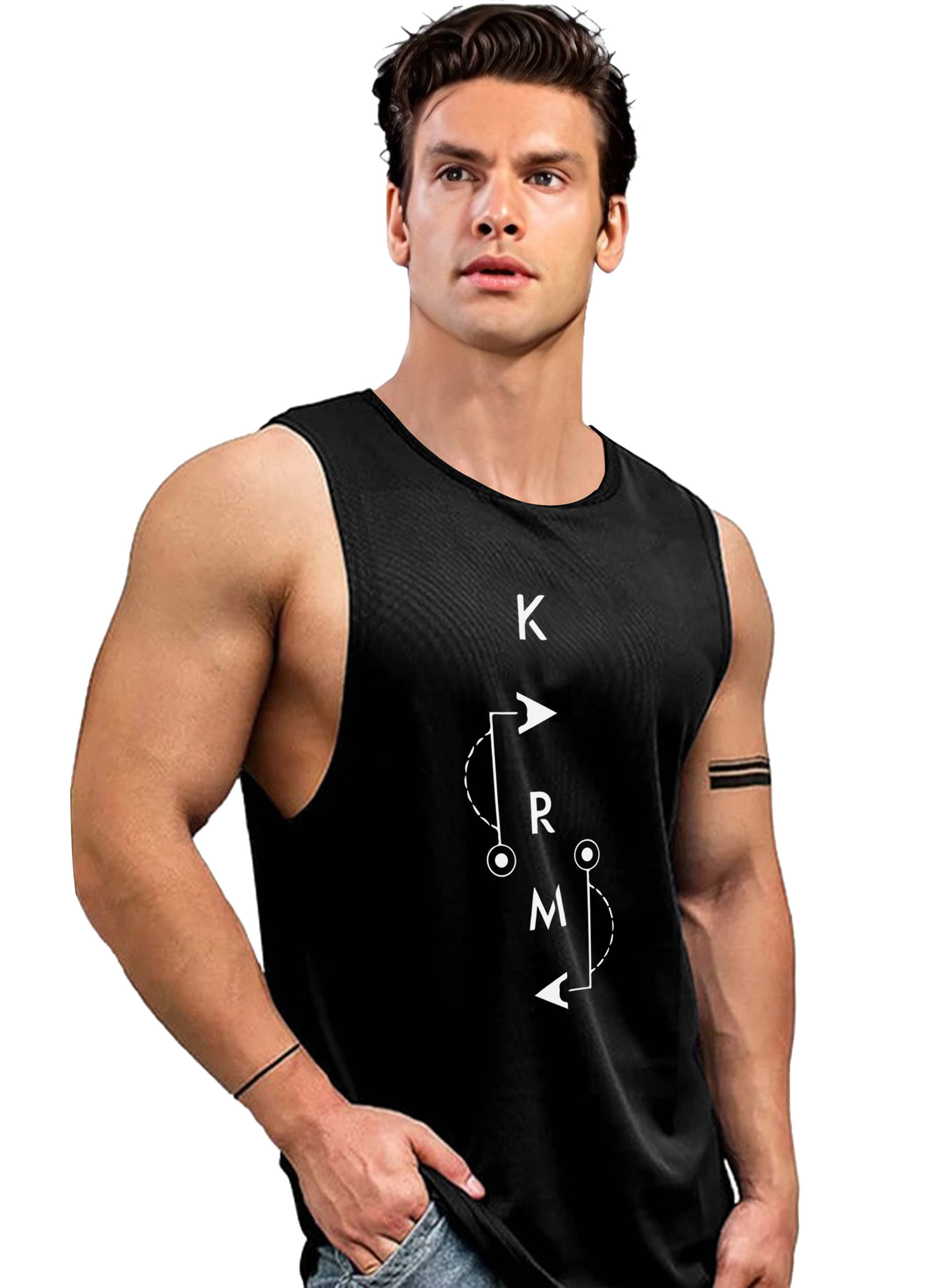 AOOSH Pack of 1 Polyester Gym Vest For Men ( Black ) AOOSH Pack of 1 Polyester Gym Vest For Men ( Black )
