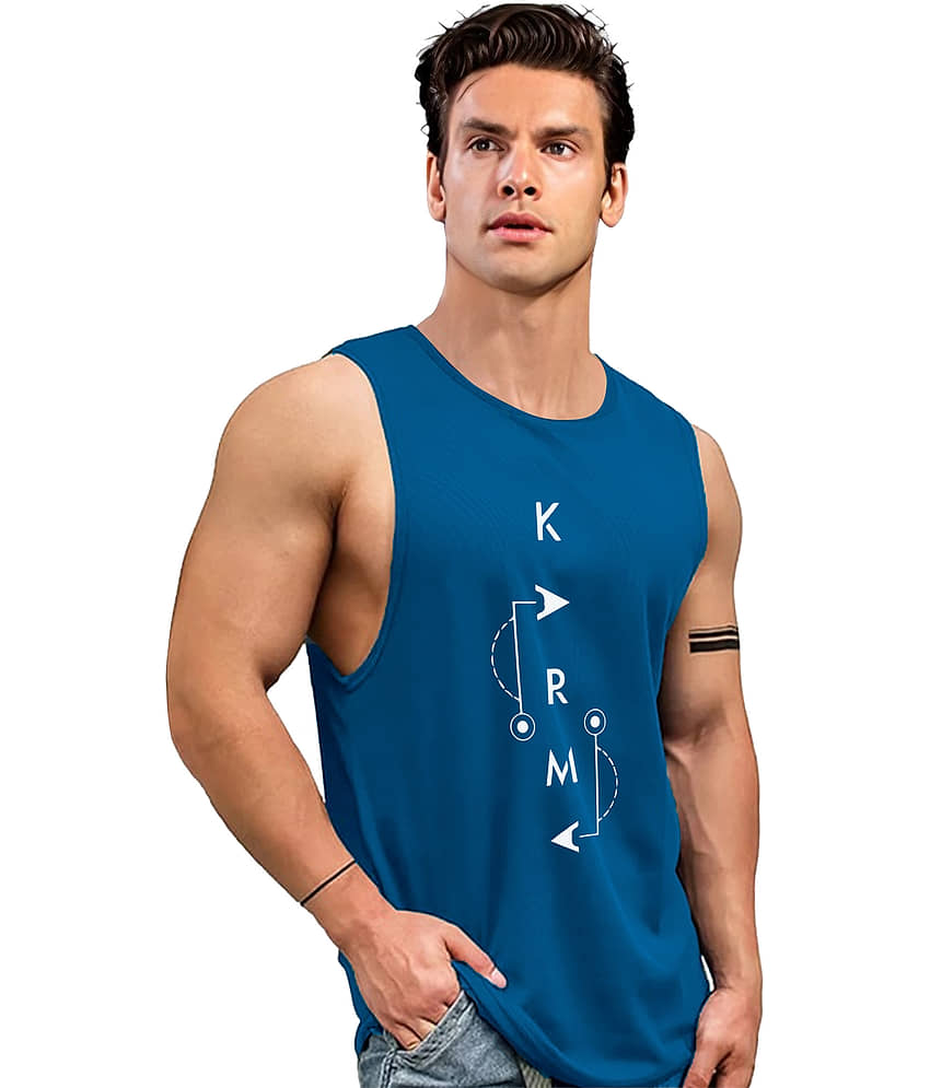 AOOSH Pack of 1 Polyester Gym Vest For Men ( Teal ) - Nightwear & Loungewear | Buy online on ZillyBuy