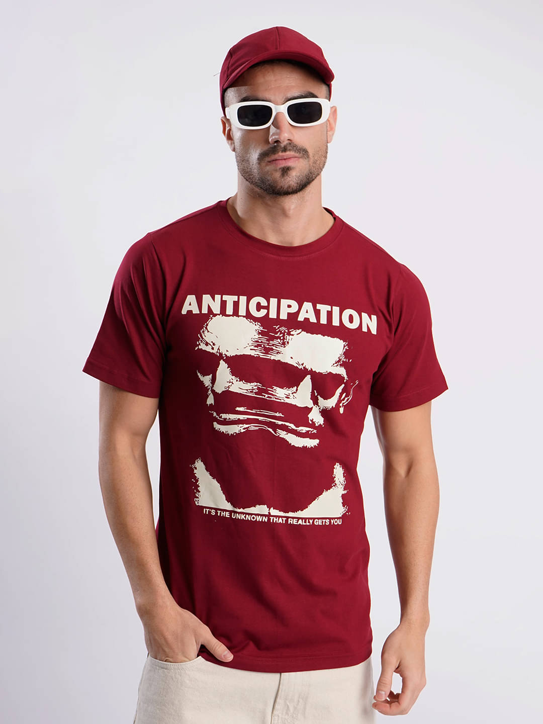     			Bene Kleed Men Cotton Blend Regular Fit Printed T-Shirt ( Maroon )