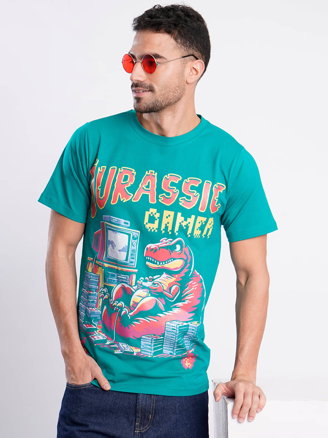 Bene Kleed Men Cotton Blend Regular Fit Printed T-Shirt ( Green ) Bene Kleed Men Cotton Blend Regular Fit Printed T-Shirt ( Green )