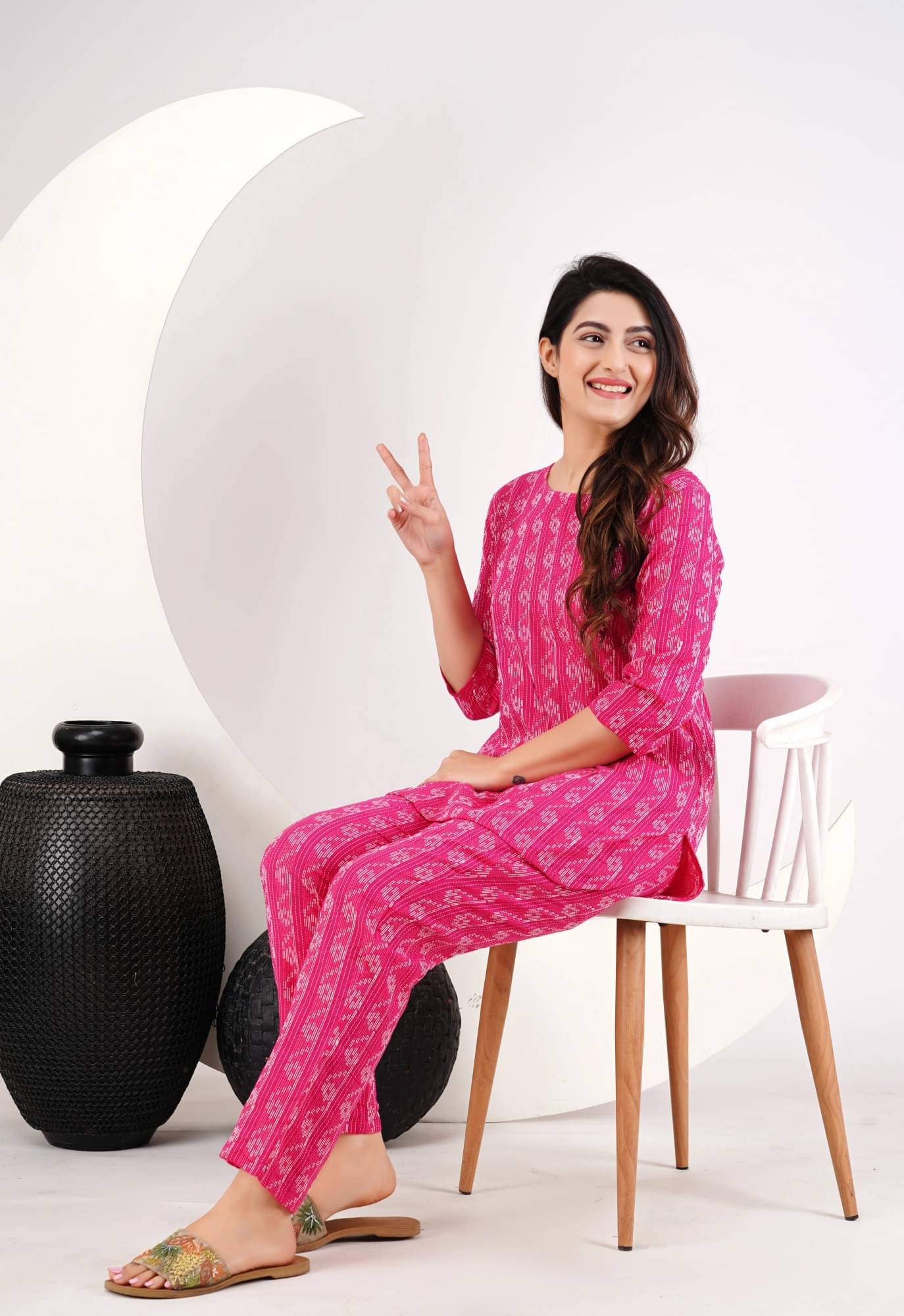     			Dimonsher Pink Cotton Blend Women's Nightwear Nightsuit Sets ( Pack of 1 )