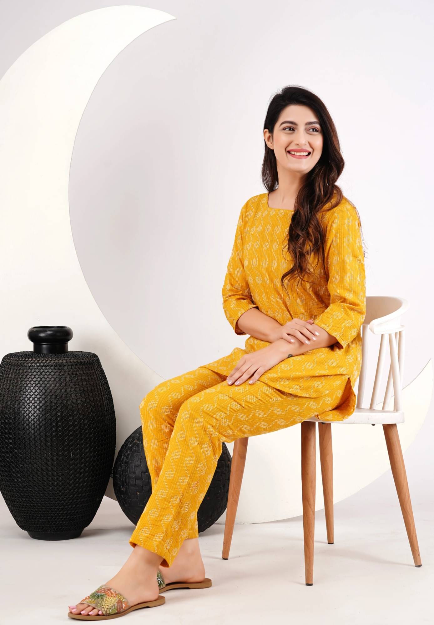     			Dimonsher Yellow Cotton Blend Women's Nightwear Nightsuit Sets ( Pack of 1 )