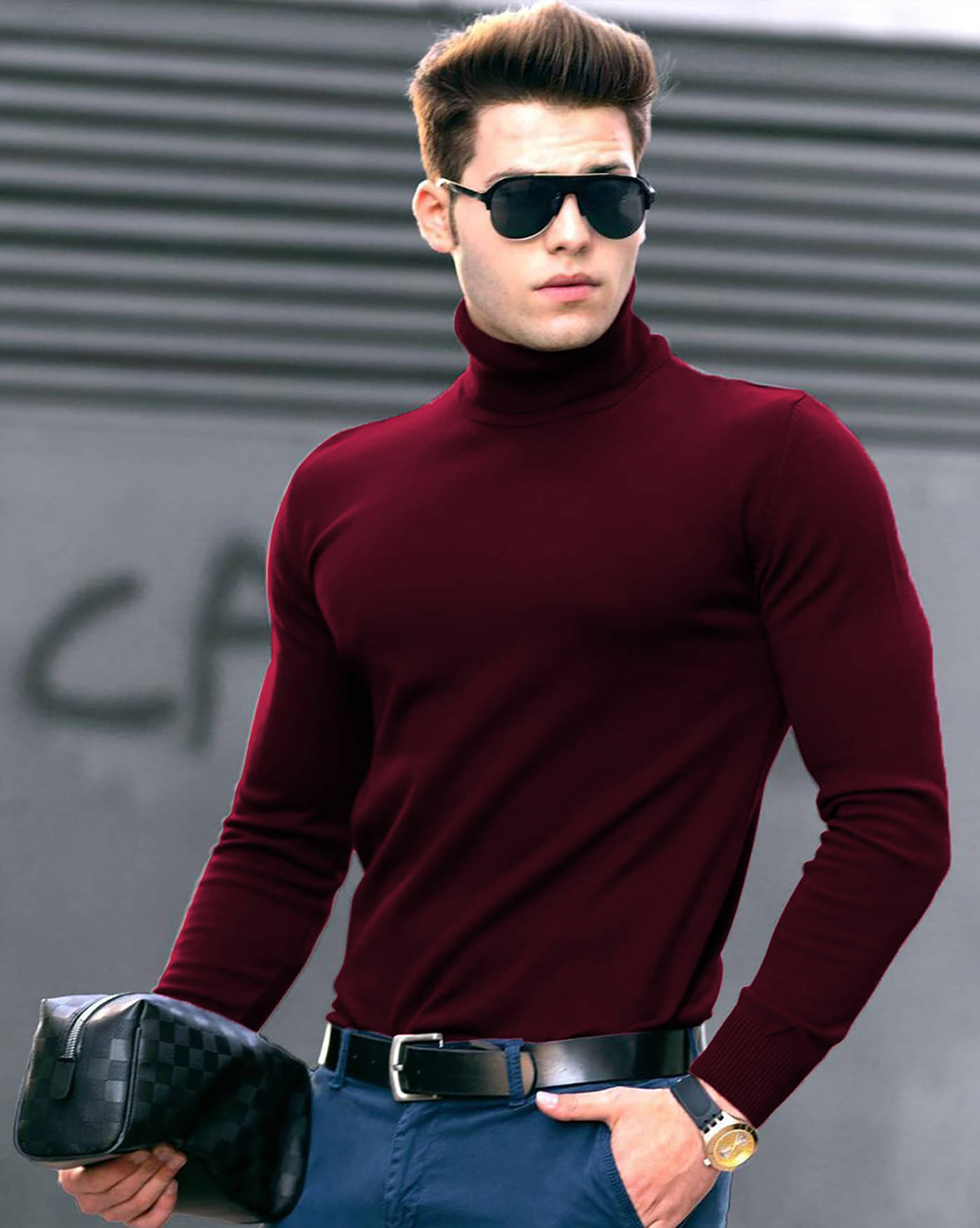     			ENITOR Men Cotton Blend Regular Fit Solid T-Shirt ( Maroon )