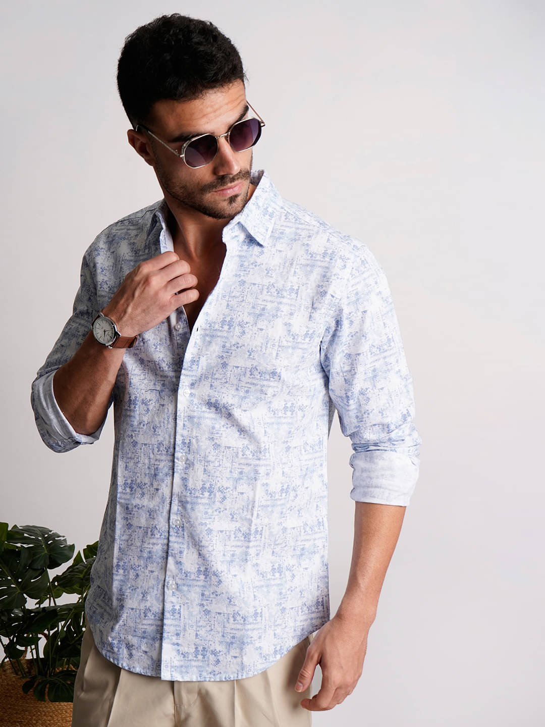     			IVOC 100% Cotton Regular Fit Printed Full Sleeves Men's Casual Shirt - Blue ( Pack of 1 )