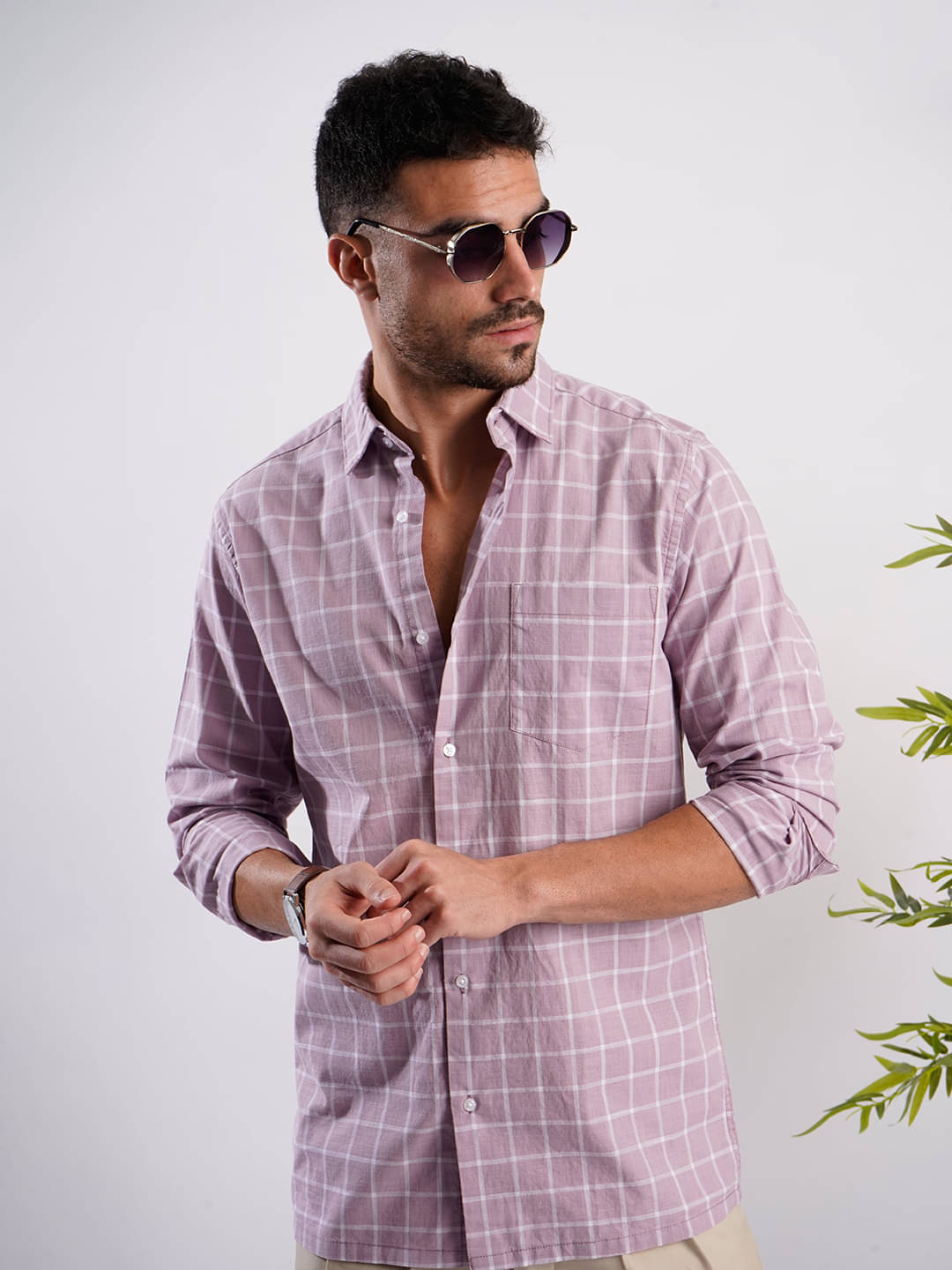 IVOC 100% Cotton Regular Fit Checks Full Sleeves Men's Casual Shirt - Peach ( Pack of 1 )     			IVOC 100% Cotton Regular Fit Checks Full Sleeves Men's Casual Shirt - Peach ( Pack of 1 )