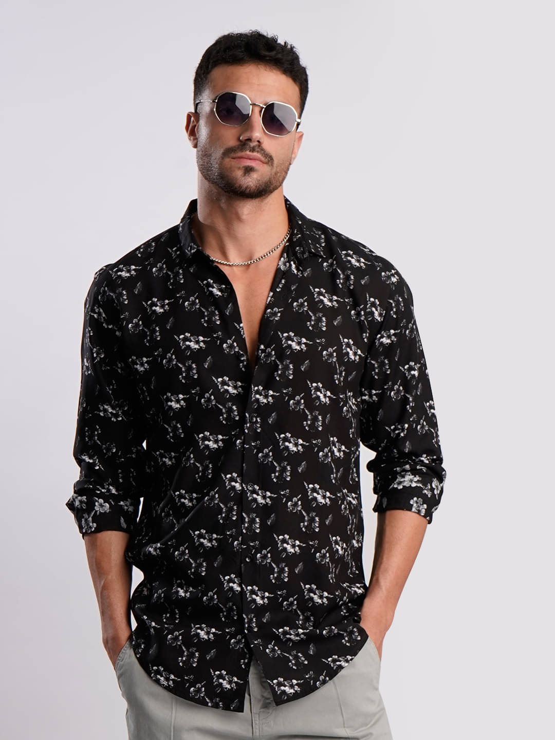 IVOC Rayon Slim Fit Printed Full Sleeves Men's Casual Shirt - Black ( Pack of 1 ) IVOC Rayon Slim Fit Printed Full Sleeves Men's Casual Shirt - Black ( Pack of 1 )