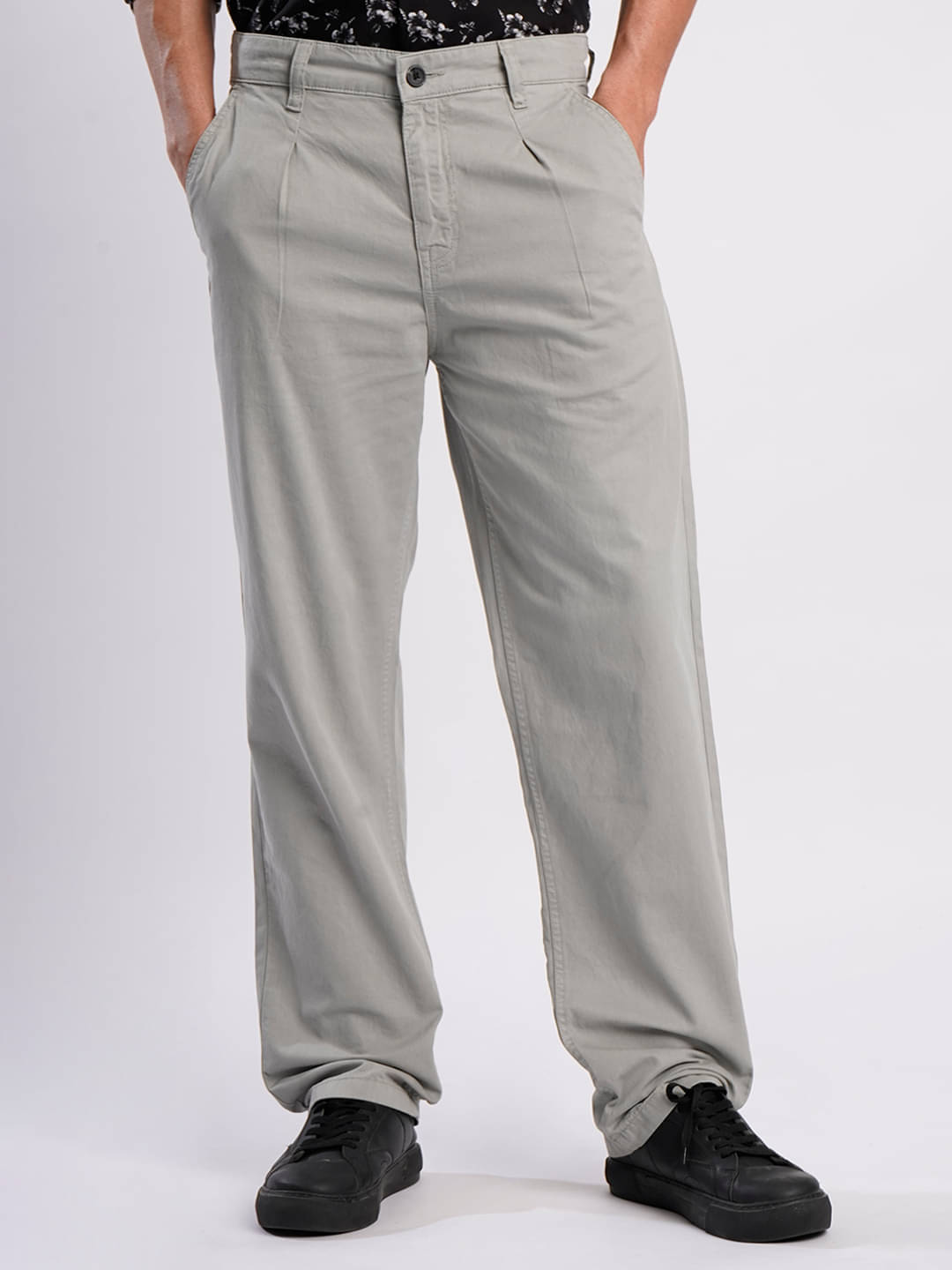     			IVOC Straight Pleated Men's Trouser - Grey ( Pack of 1 )