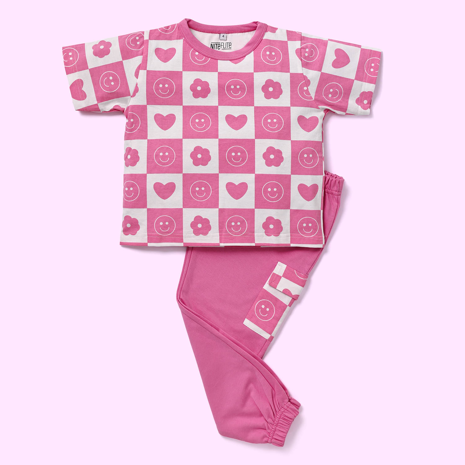     			Nite Flite Pack of 1 Girls Cotton Nightsuit Set ( Multicolor )
