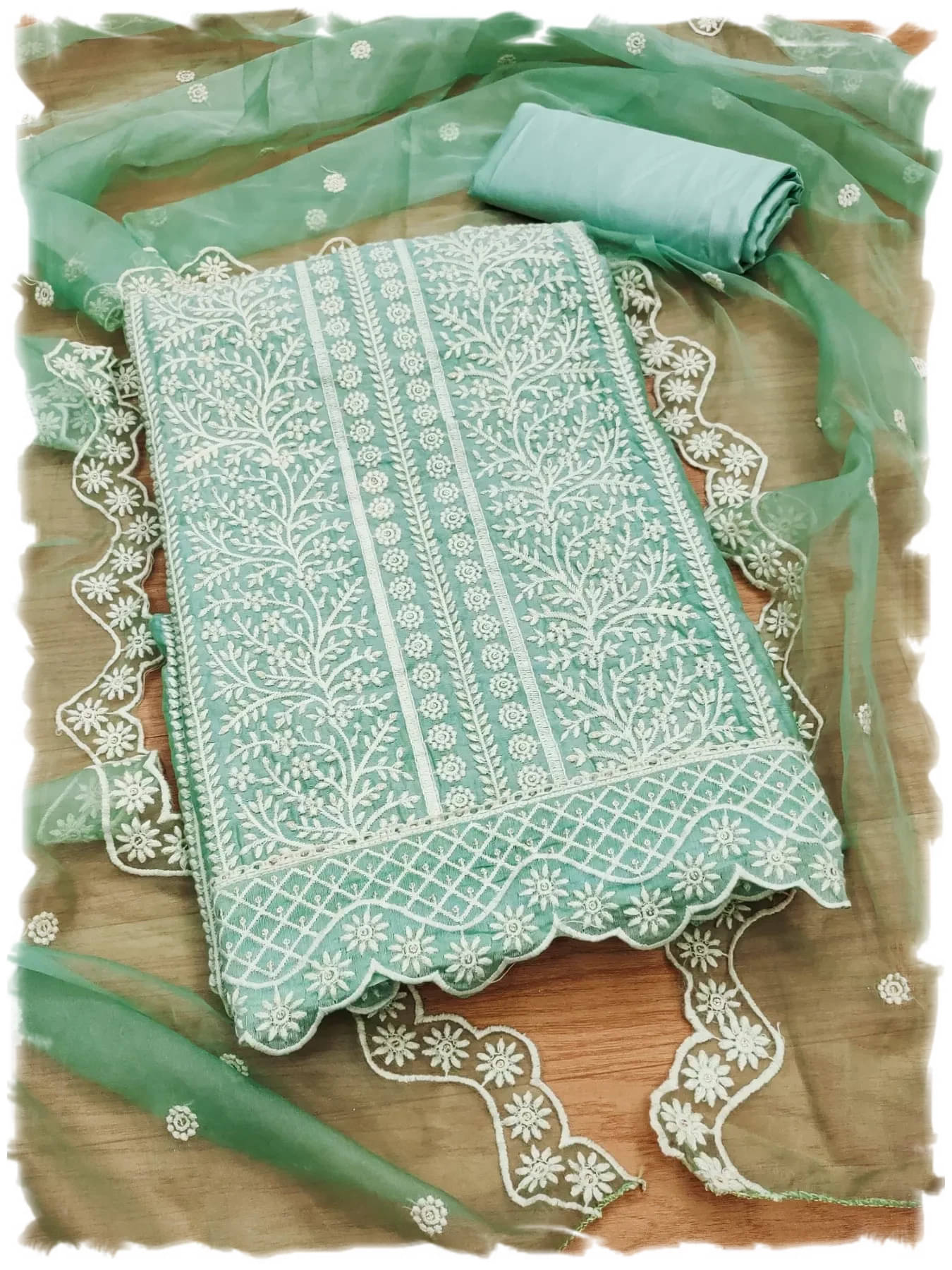 Rangtulika Ethnics Women Chanderi Unstitched Dress Material ( Blue ) Rangtulika Ethnics Women Chanderi Unstitched Dress Material ( Blue )
