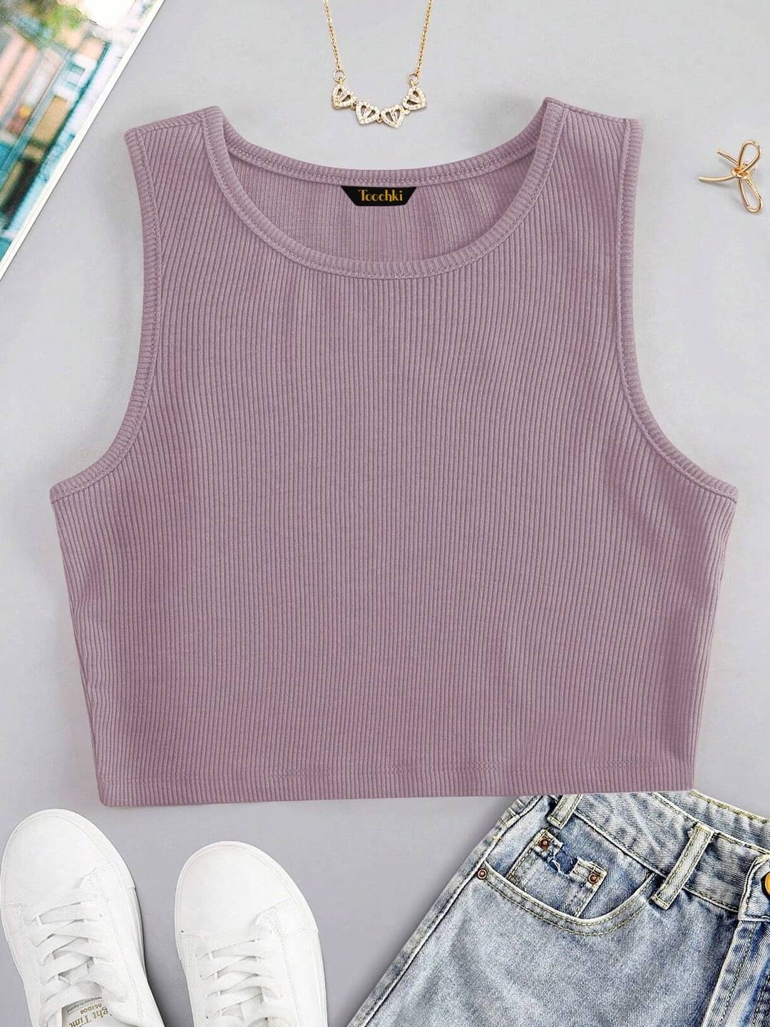 TOOCHKI Women's Lycra Tank Top ( Lavender )     			TOOCHKI Women's Lycra Tank Top ( Lavender )