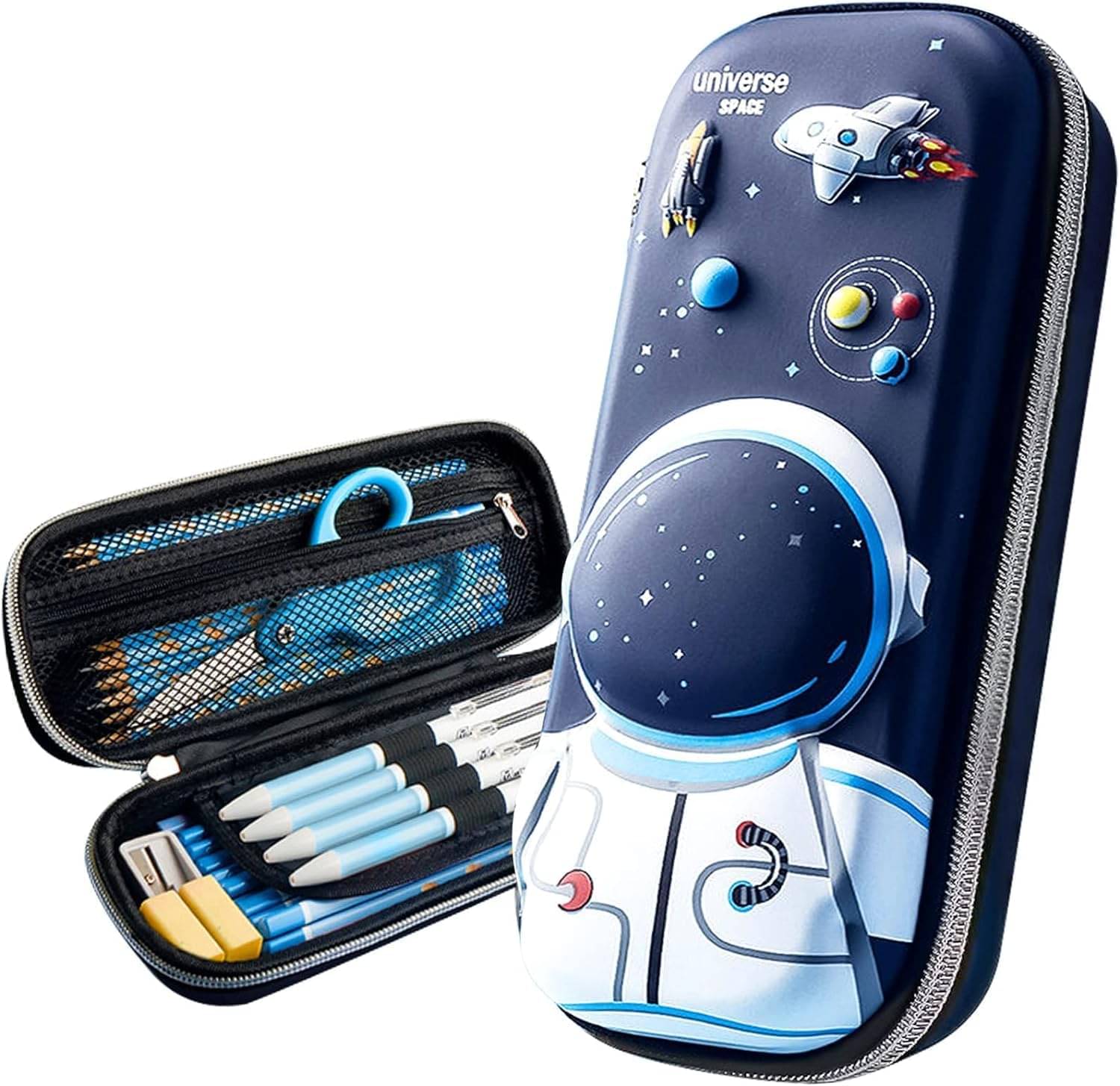     			3D Cover Eva Space Astronaut Theme Pencil Case Large Capacity Pencil Pouch Bag Organizer for Students Kids (Multicolor)