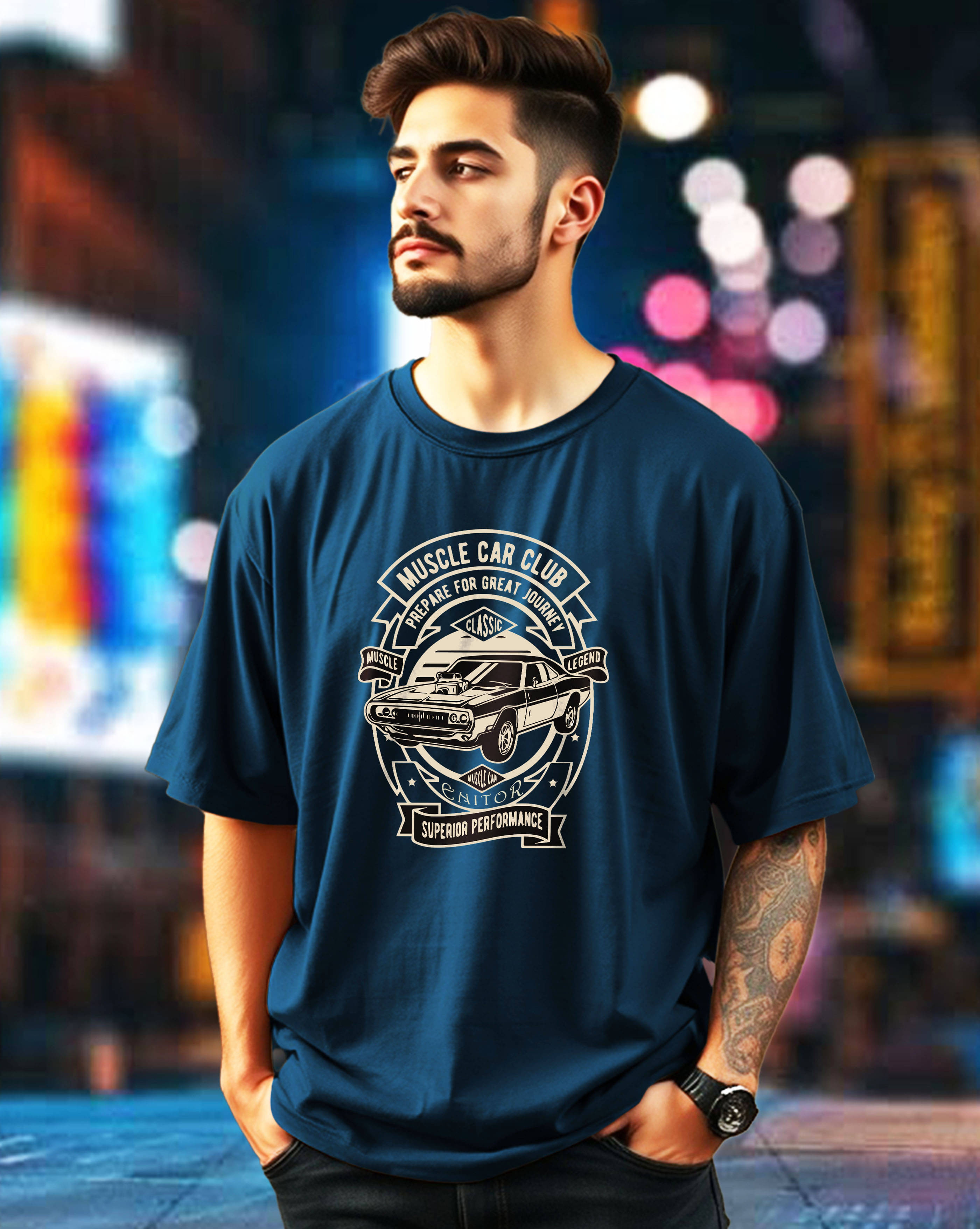 AUSK Men Cotton Blend Oversized Fit Printed T-Shirt ( Teal ) AUSK Men Cotton Blend Oversized Fit Printed T-Shirt ( Teal )