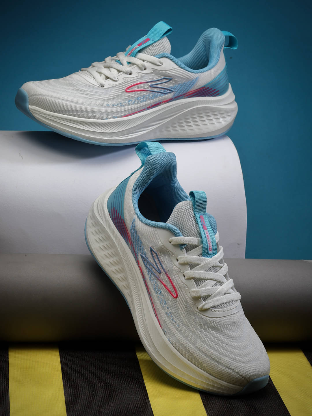     			Action - White Women's Running Shoes