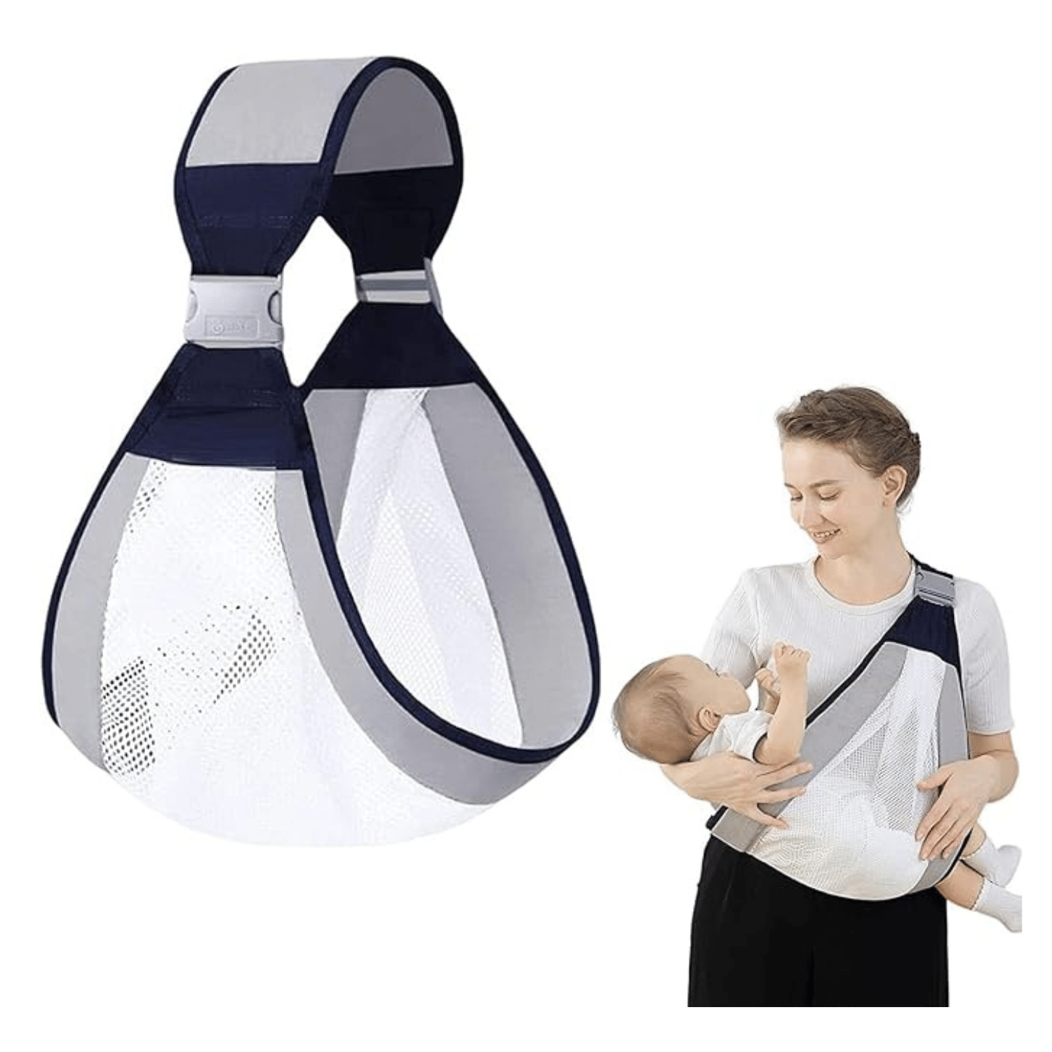    			Baby Carrier Newborn to Toddler | Ergonomic 3D Mesh Baby Wrap Carrier | Adjustable Baby Sling | Lightweight Breathable Baby Carrier Wrap with Thick Shoulder Straps for 0-36 Months Infant