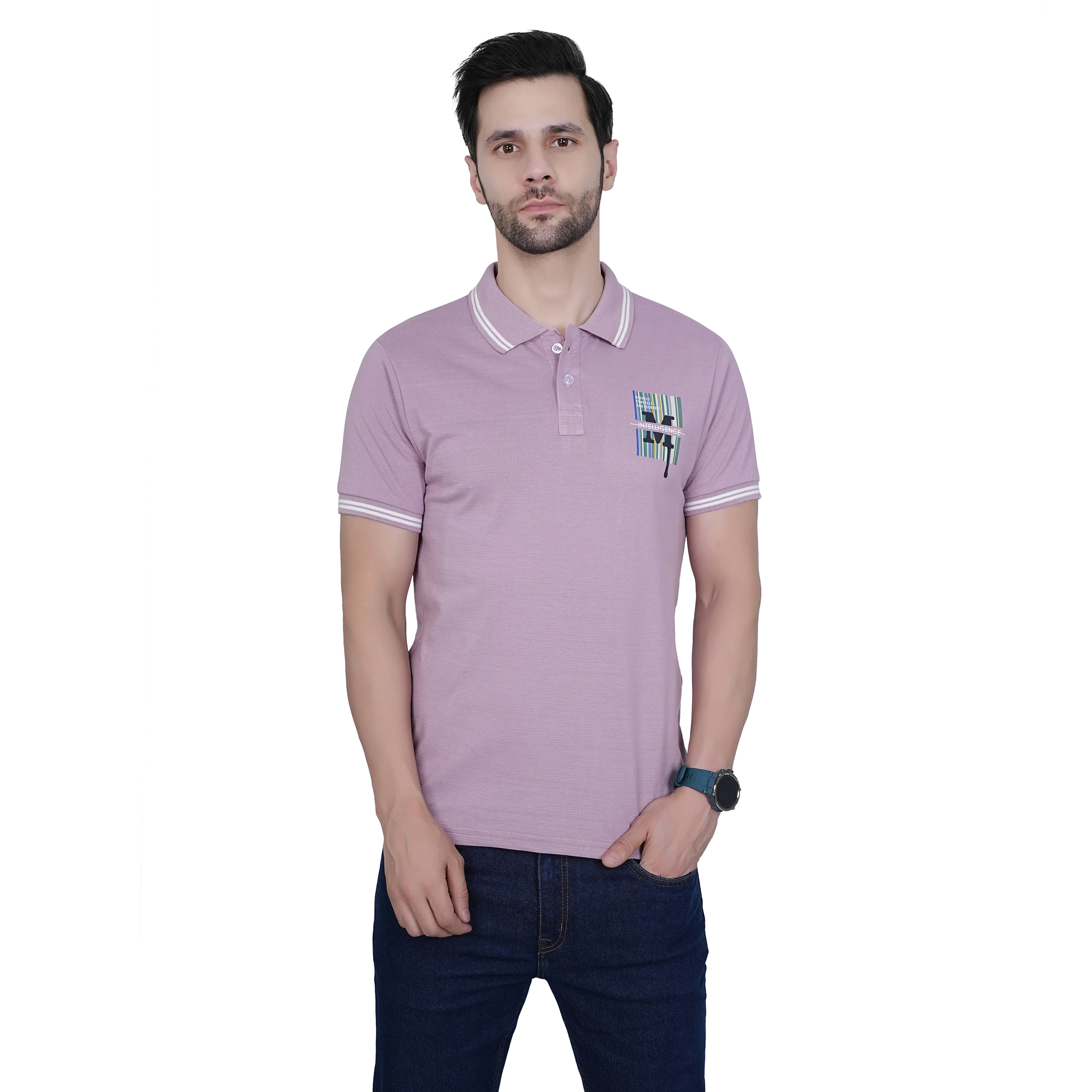 DIDOT Men 100% COTTON Regular Fit Solid Polo T-Shirt ( Lavender ) DIDOT Men 100% COTTON Regular Fit Solid Polo T-Shirt ( Lavender )
