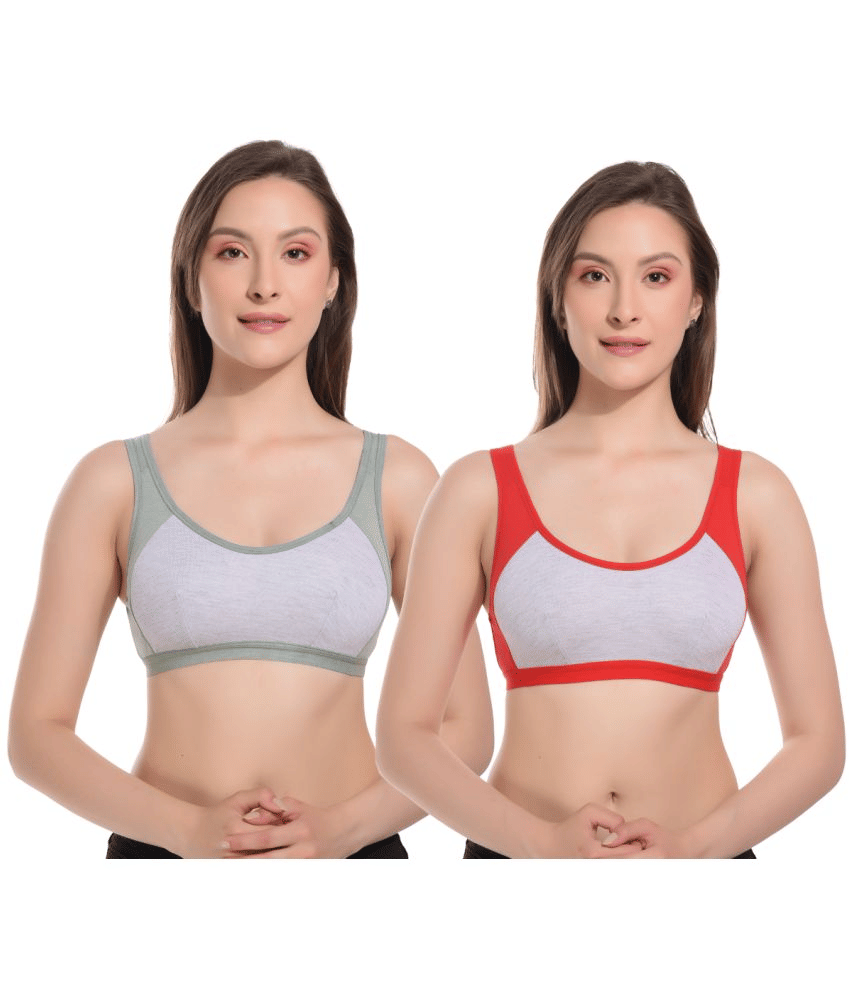 FAZTER Pack of 2 Lycra Non Padded T-Shirt Bra For Women ( Mint Green,Red ) FAZTER Pack of 2 Lycra Non Padded T-Shirt Bra For Women ( Mint Green,Red )