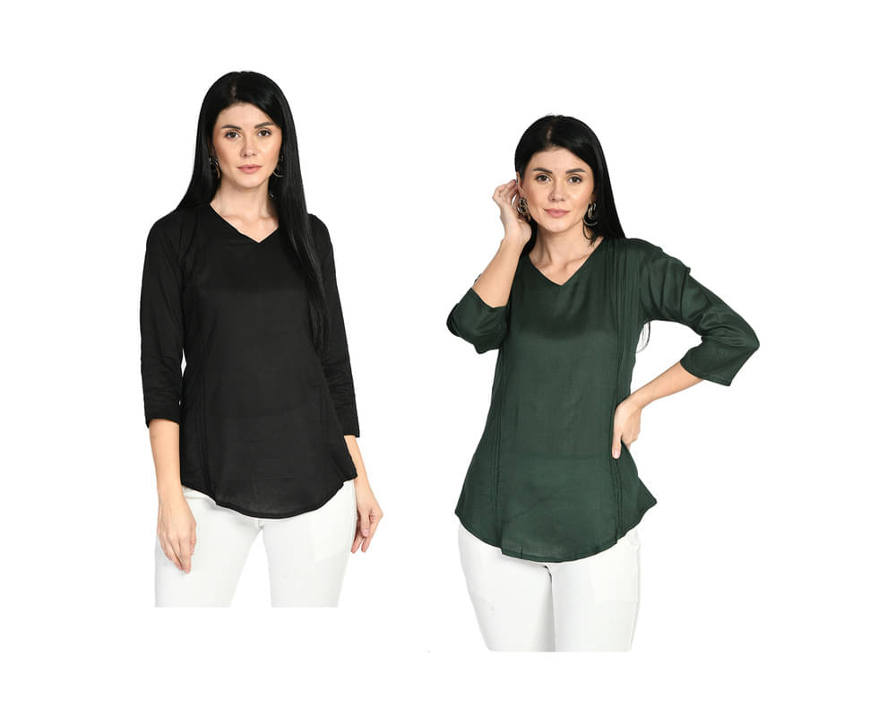 IndiWeaves Women's Rayon Regular Top ( Multi Color ) IndiWeaves Women's Rayon Regular Top ( Multi Color )