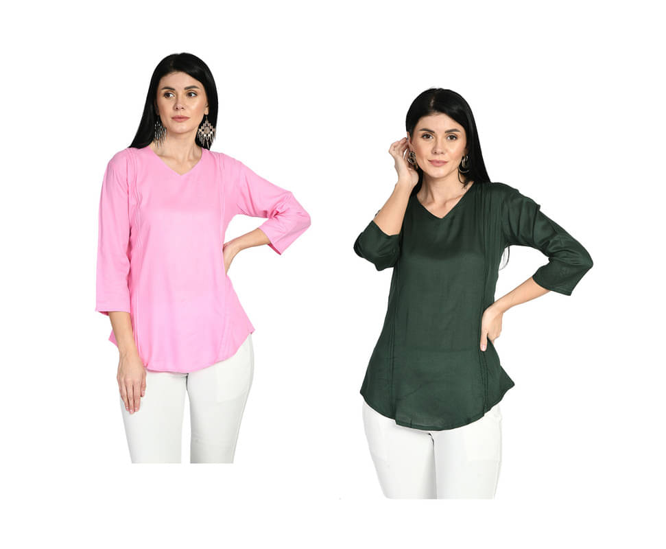 IndiWeaves Women's Rayon Regular Top ( Multi Color ) IndiWeaves Women's Rayon Regular Top ( Multi Color )