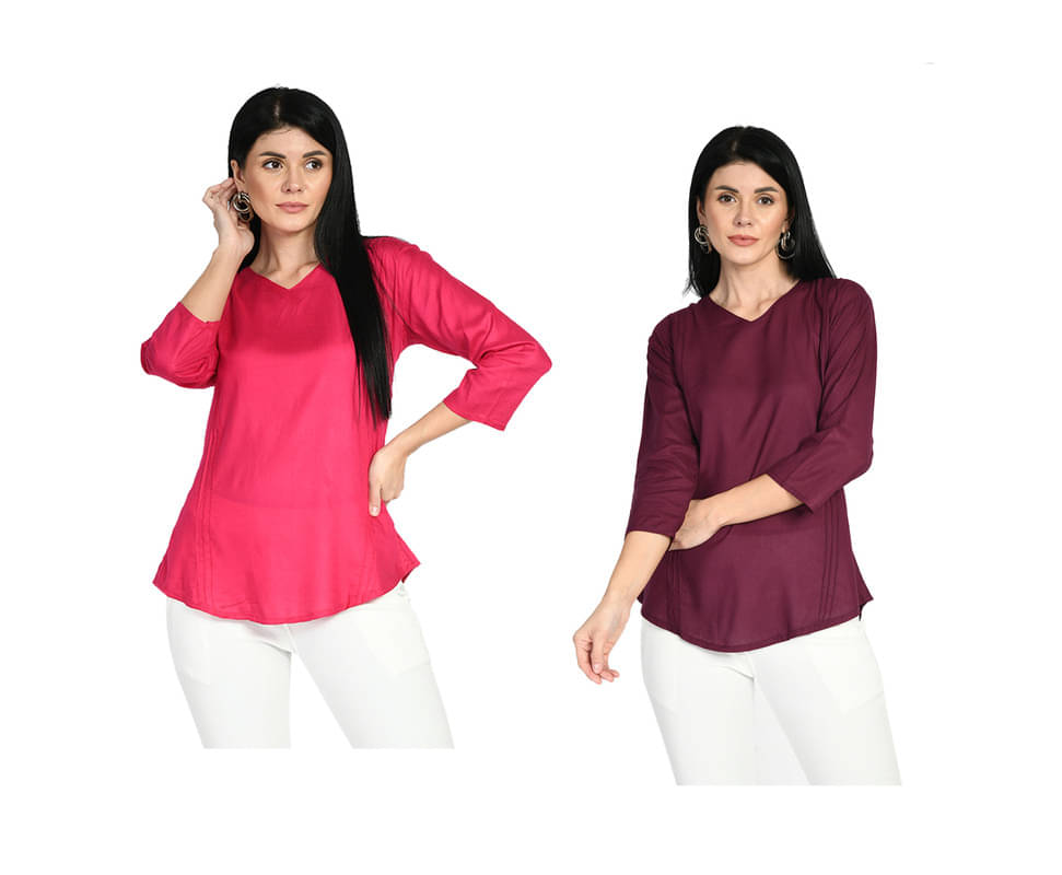     			IndiWeaves Women's Rayon Regular Top ( Multi Color )