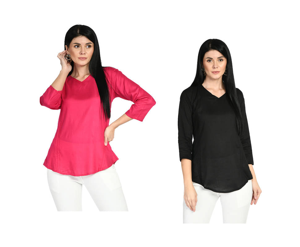 IndiWeaves Women's Rayon Regular Top ( Multi Color ) IndiWeaves Women's Rayon Regular Top ( Multi Color )