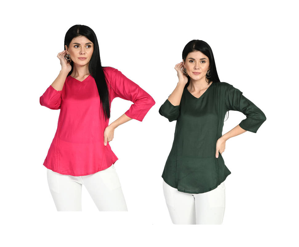     			IndiWeaves Women's Rayon Regular Top ( Multi Color )