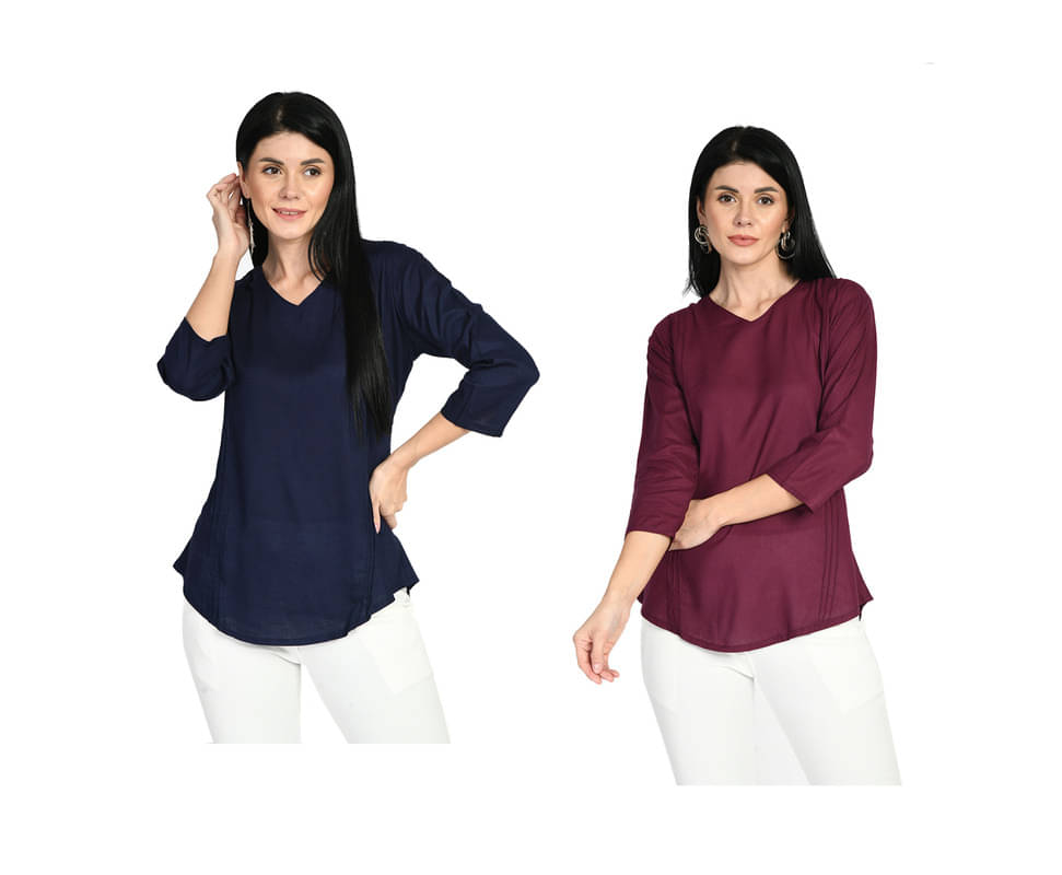 IndiWeaves Women's Rayon Regular Top ( Multi Color ) IndiWeaves Women's Rayon Regular Top ( Multi Color )