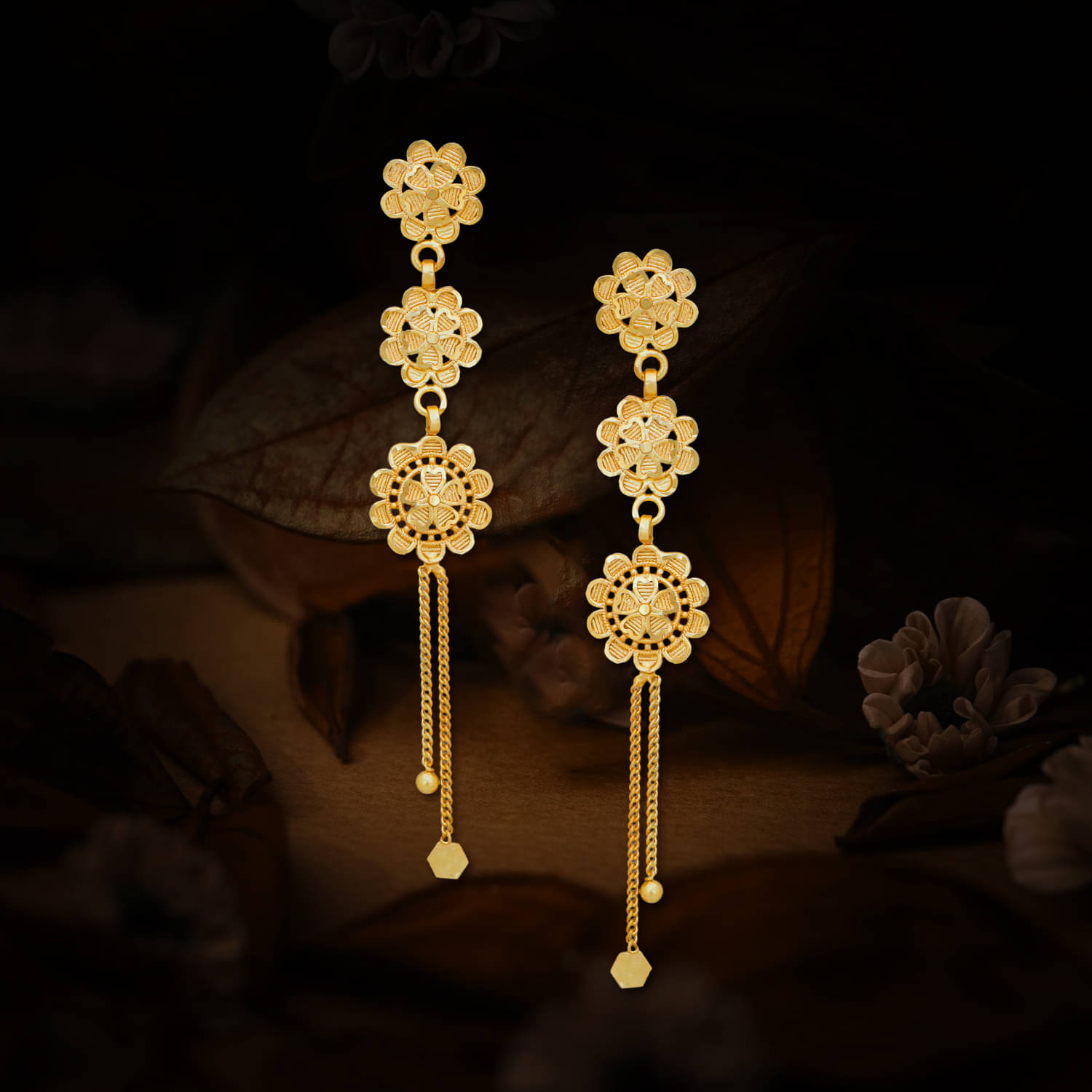     			LUV FASHION Golden Jhumki Earrings ( Pack of 1 )