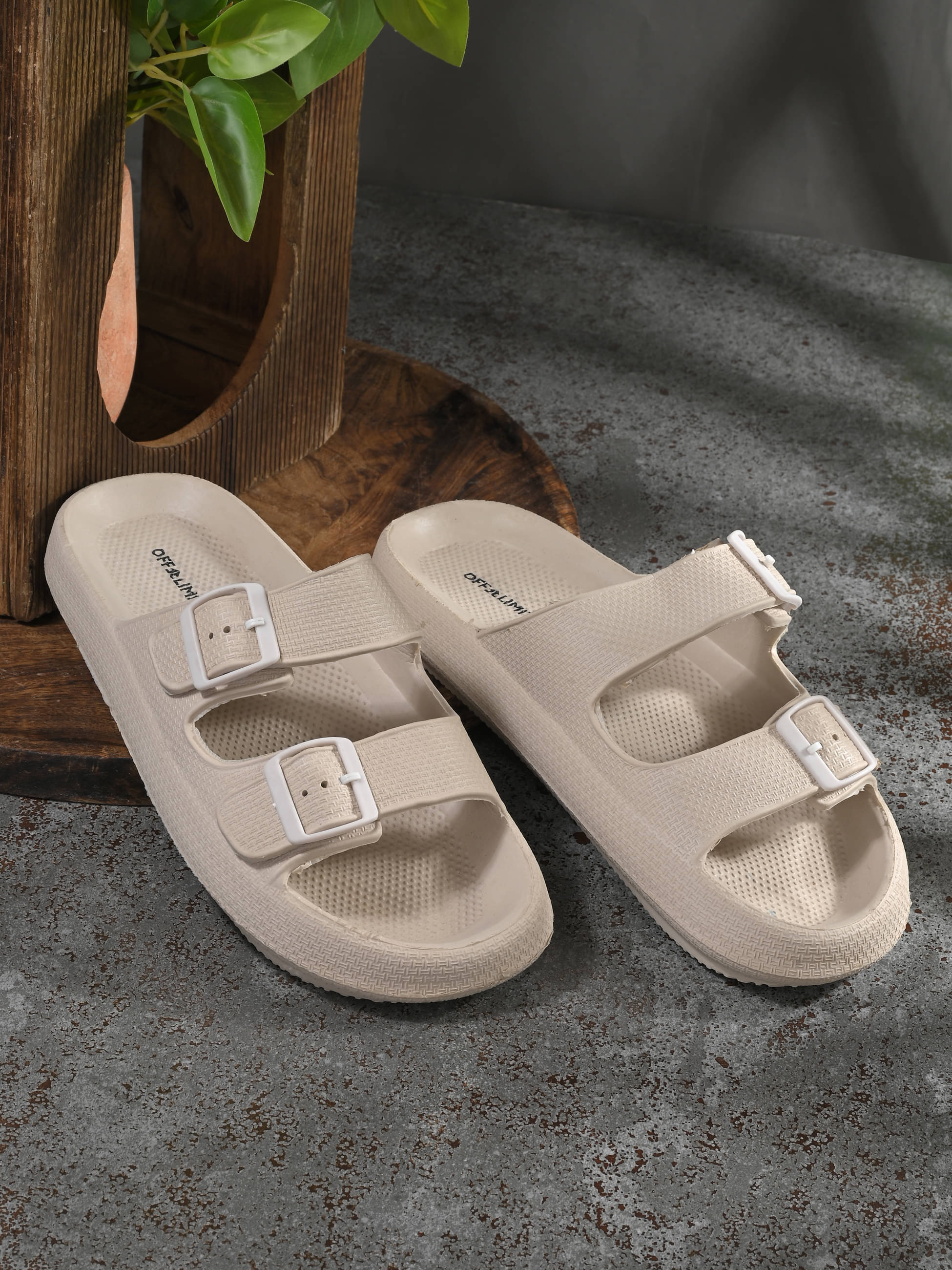     			OFF LIMITS Beige Men's Slide Flip Flop