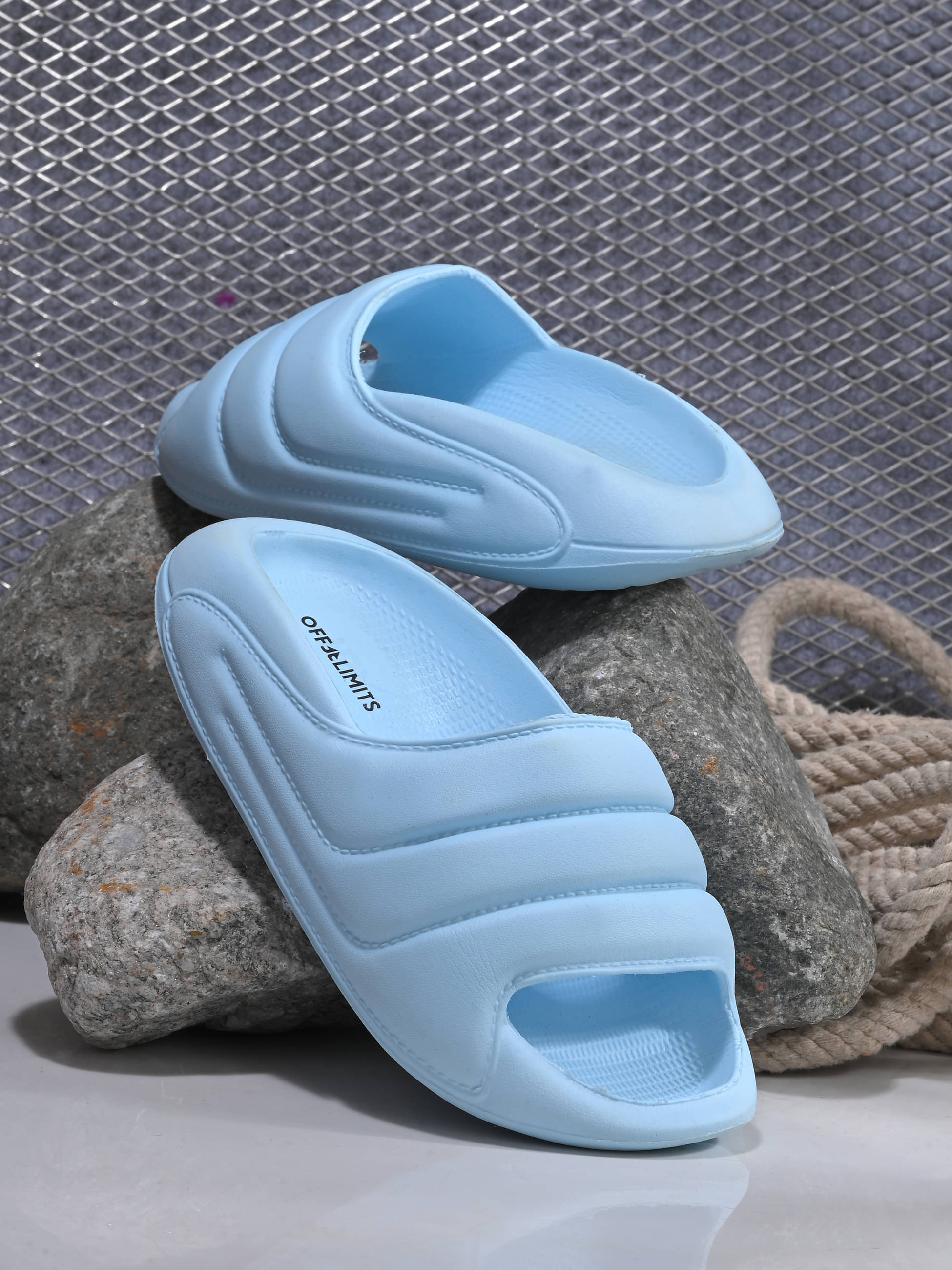     			OFF LIMITS Blue Women's Slide